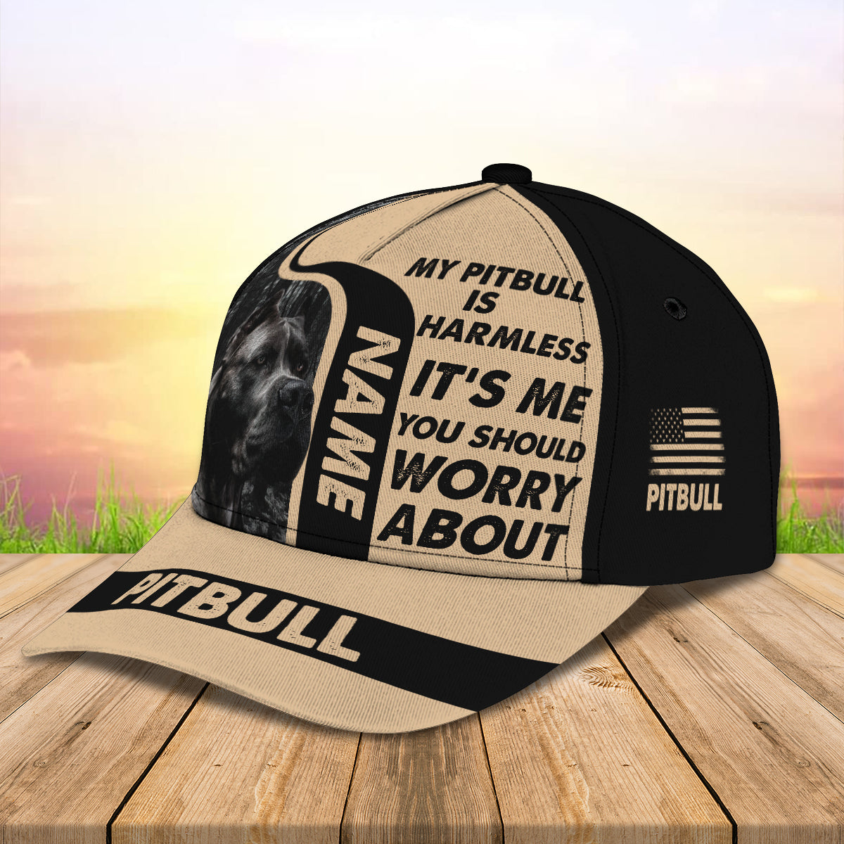 3D Classic Cap Pitbull Personalized Name Cap 134 Trucker Hats Custom Hats Gifts For Men & Women