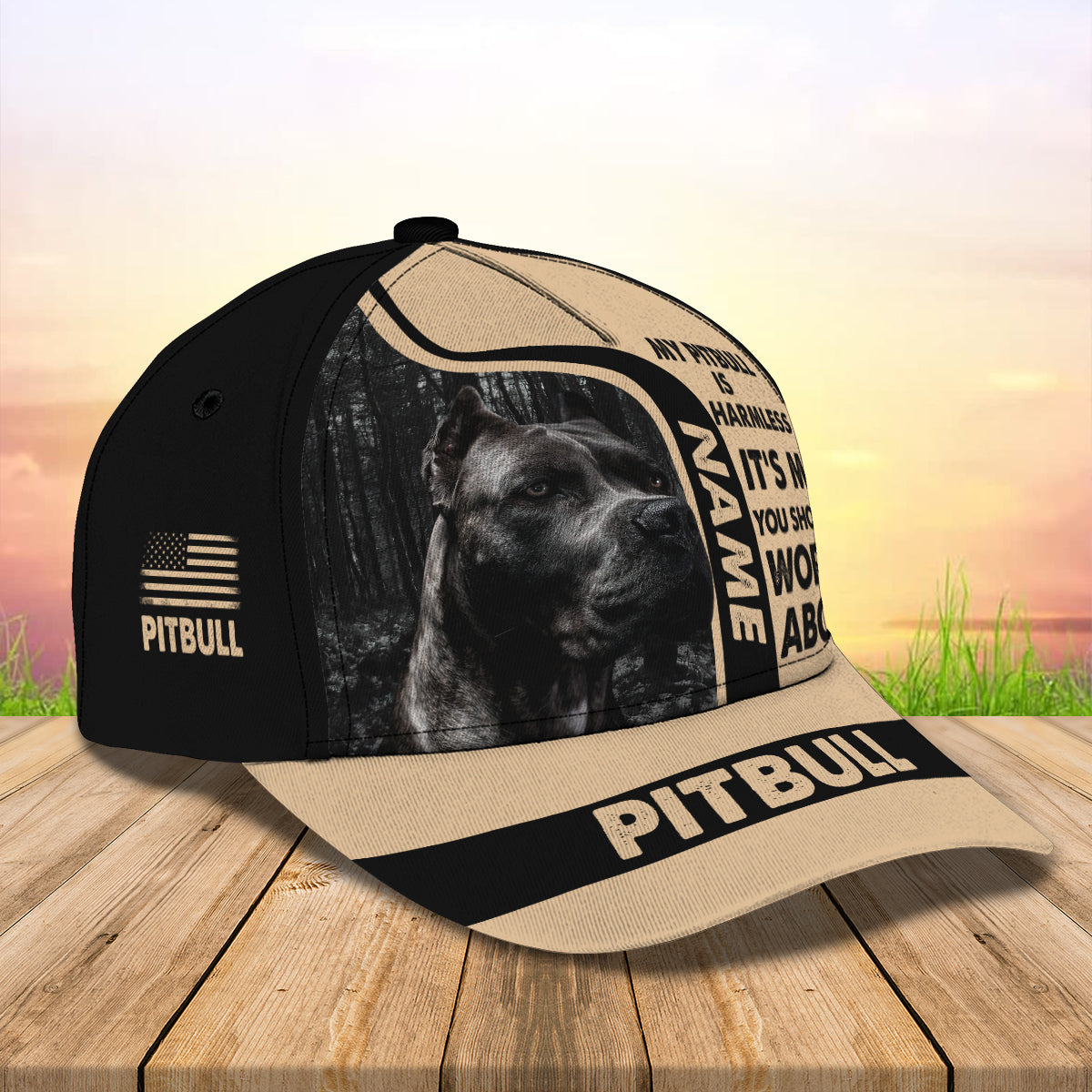 3D Classic Cap Pitbull Personalized Name Cap 134 Trucker Hats Custom Hats Gifts For Men & Women