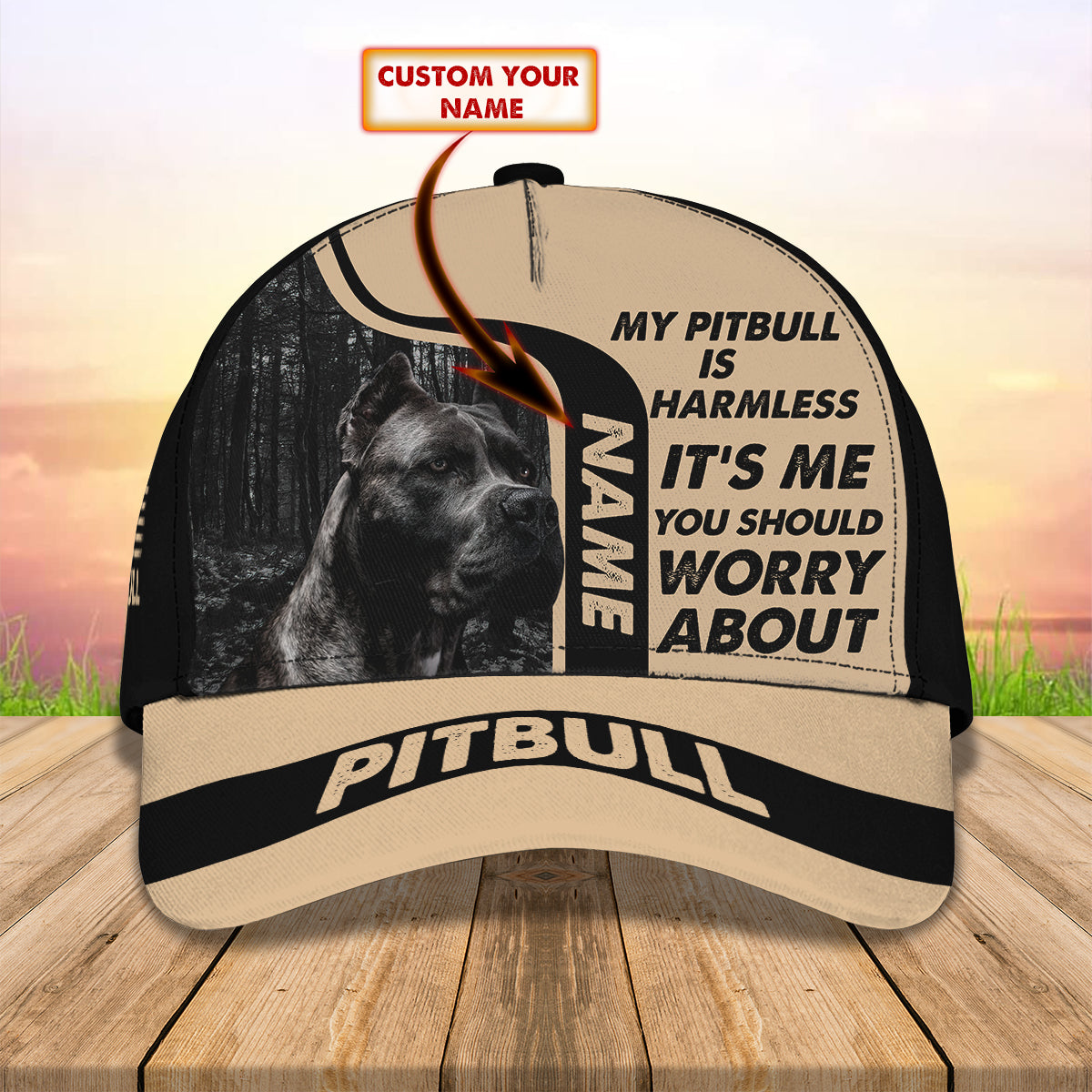 3D Classic Cap Pitbull Personalized Name Cap 134 Trucker Hats Custom Hats Gifts For Men & Women