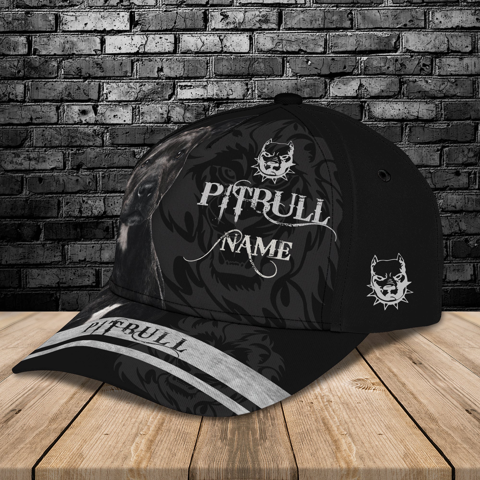 3D Classic Cap Pitbull Personalized Name Cap 55 Trucker Hats Custom Hats Gifts For Men & Women