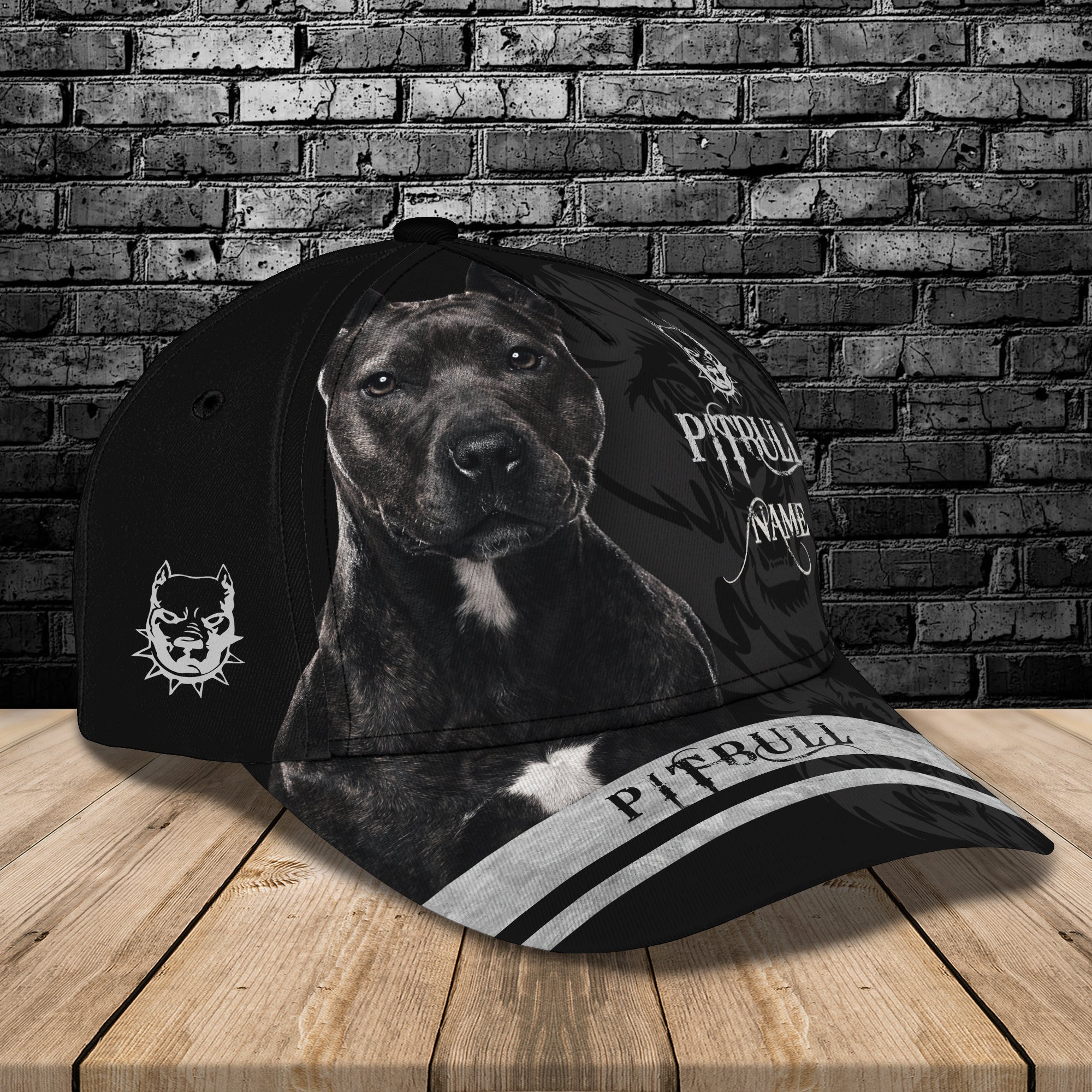 3D Classic Cap Pitbull Personalized Name Cap 55 Trucker Hats Custom Hats Gifts For Men & Women