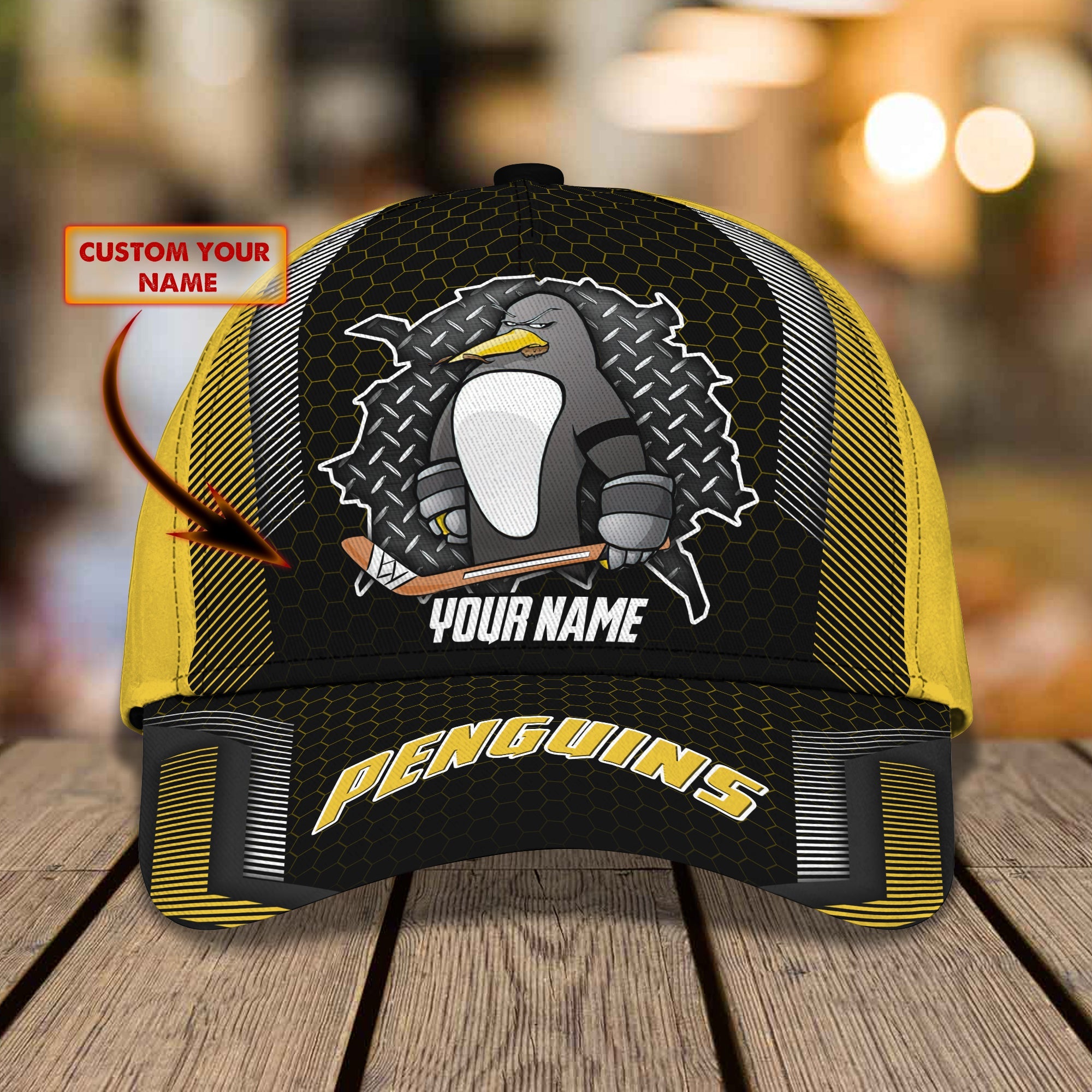3D Classic Cap Pittsburgh Penguins Personalized Name Cap 22 Trucker Hats Custom Hats Gifts For Men & Women