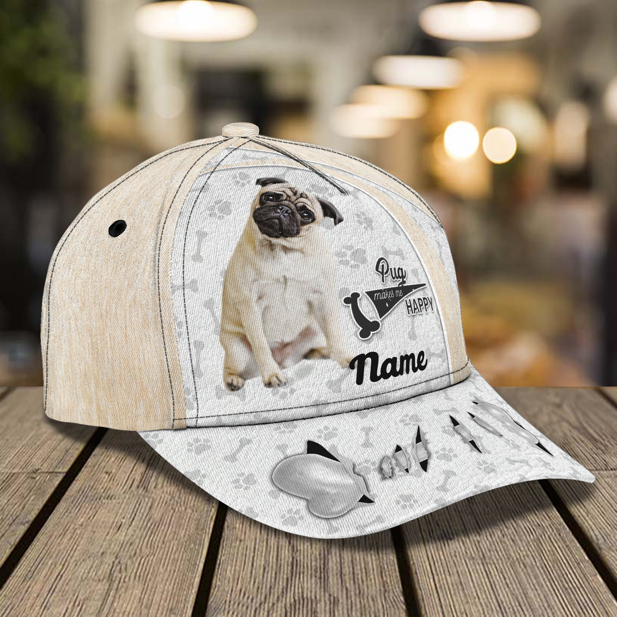 3D Classic Cap Pug Personalize Name Cap 321 Trucker Hats Custom Hats Gifts For Men & Women