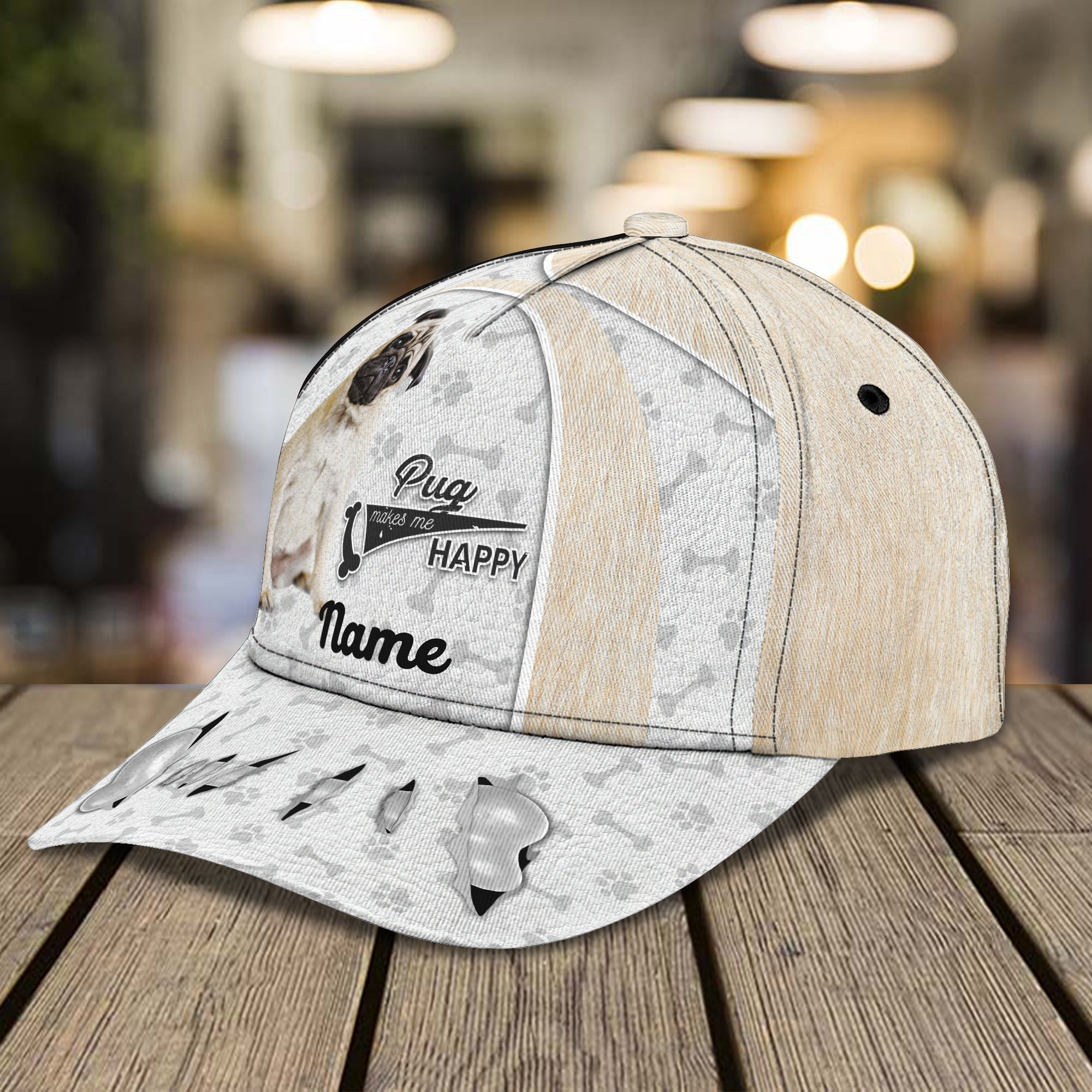 3D Classic Cap Pug Personalize Name Cap 321 Trucker Hats Custom Hats Gifts For Men & Women