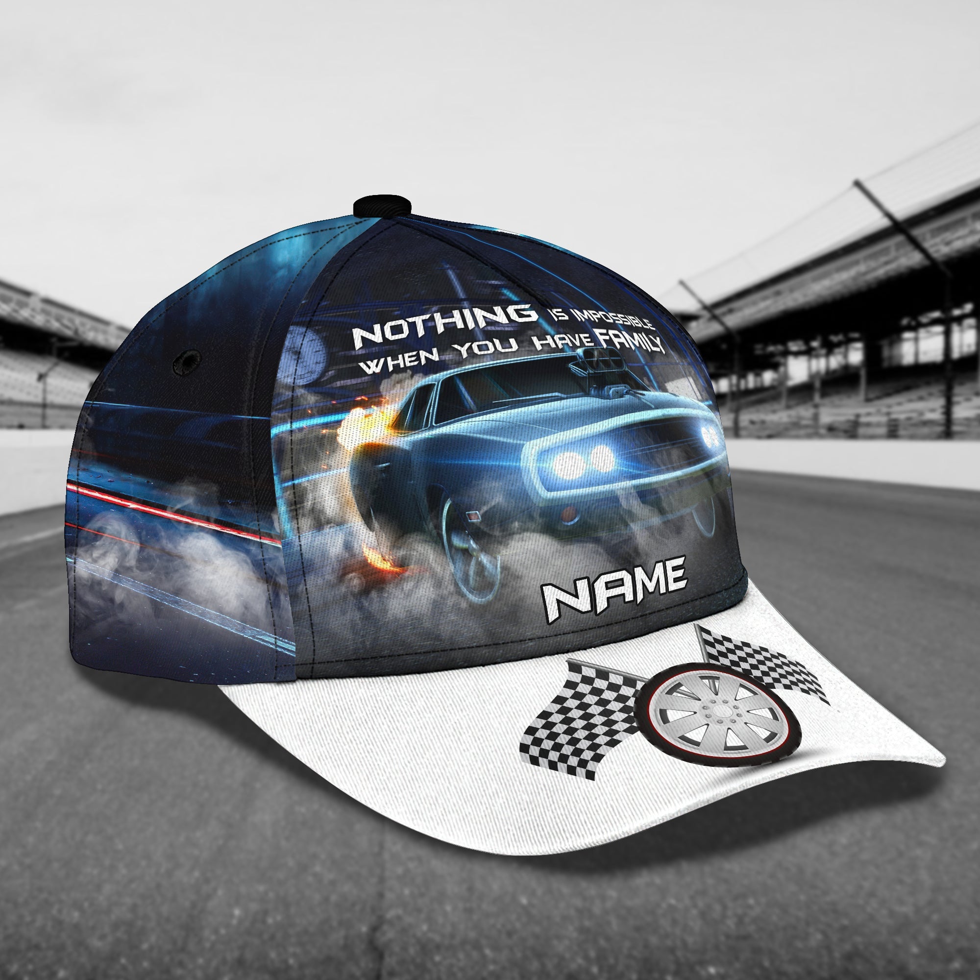 3D Classic Cap Racing Family Personalized Name Cap 396 Trucker Hats Custom Hats Gifts For Men & Women