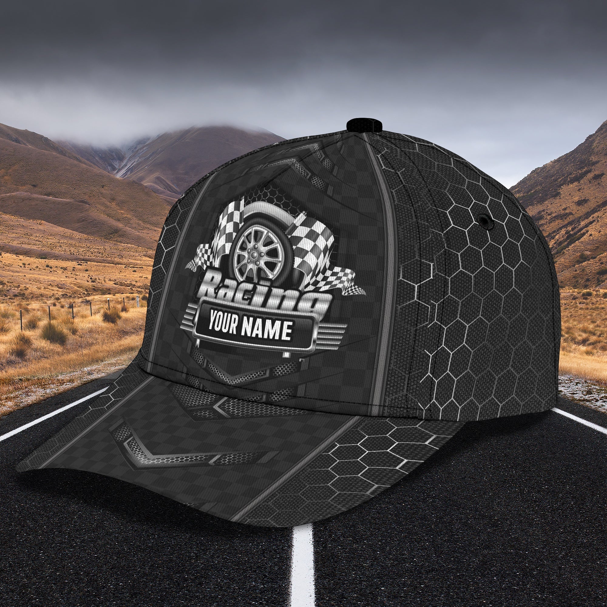 3D Classic Cap Racing Personalized Name Cap Trucker Hats Custom Hats Gifts For Men & Women