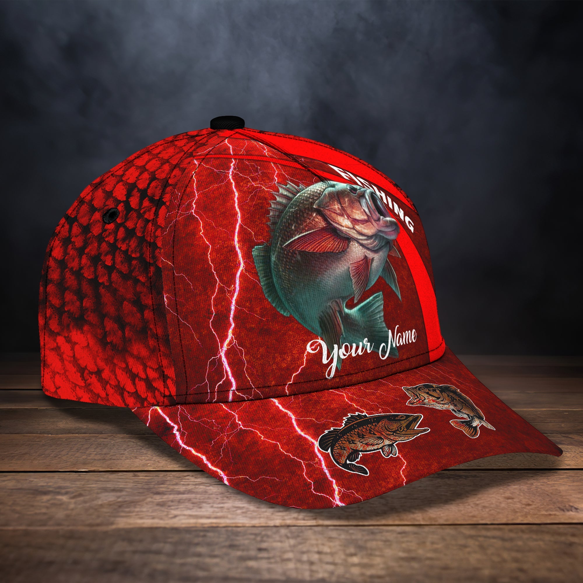 3D Classic Cap Red Snapperpersonalize Name Cap Trucker Hats Custom Hats Gifts For Men & Women