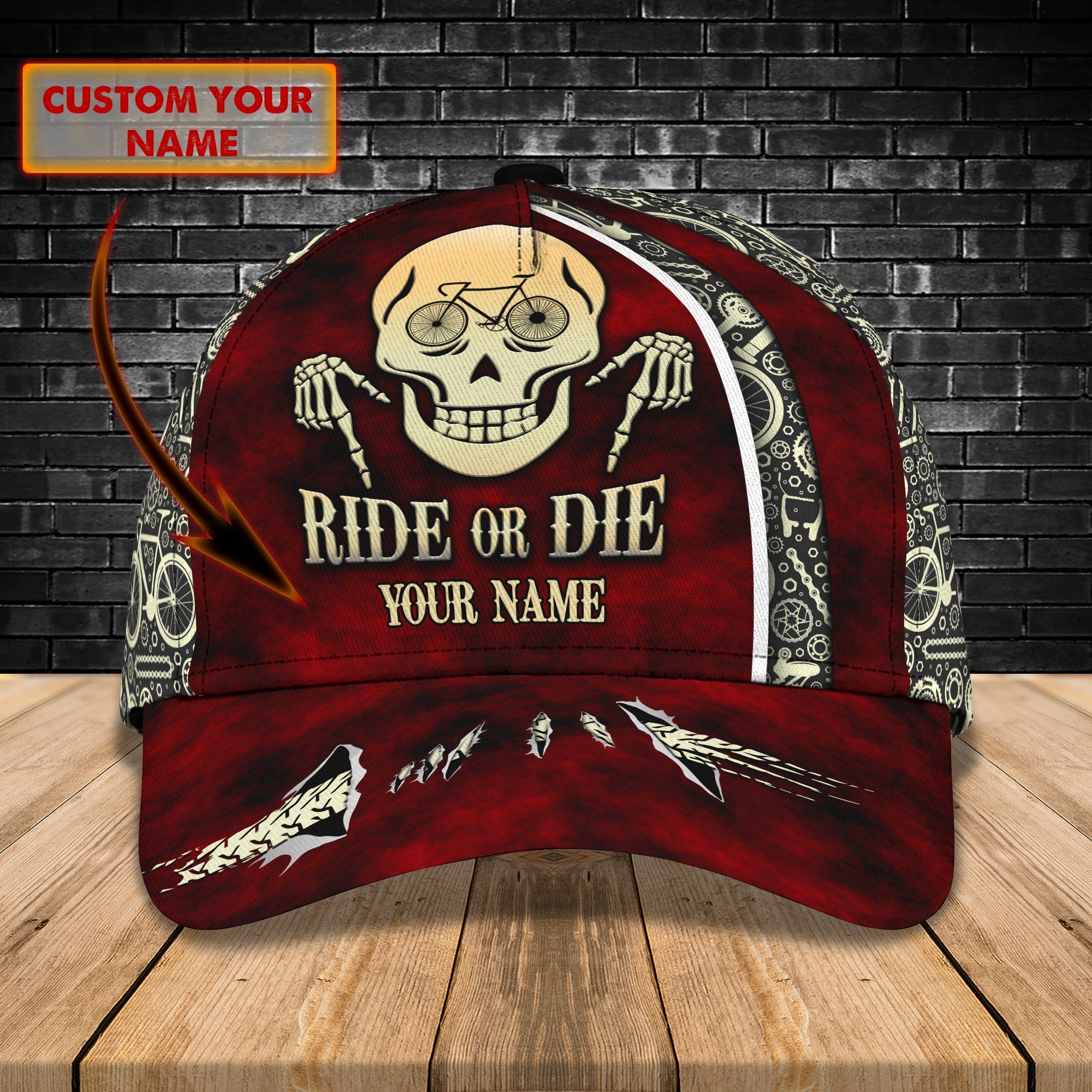 3D Classic Cap Ride Or Die Personalized Name Cap Trucker Hats Custom Hats Gifts For Men & Women