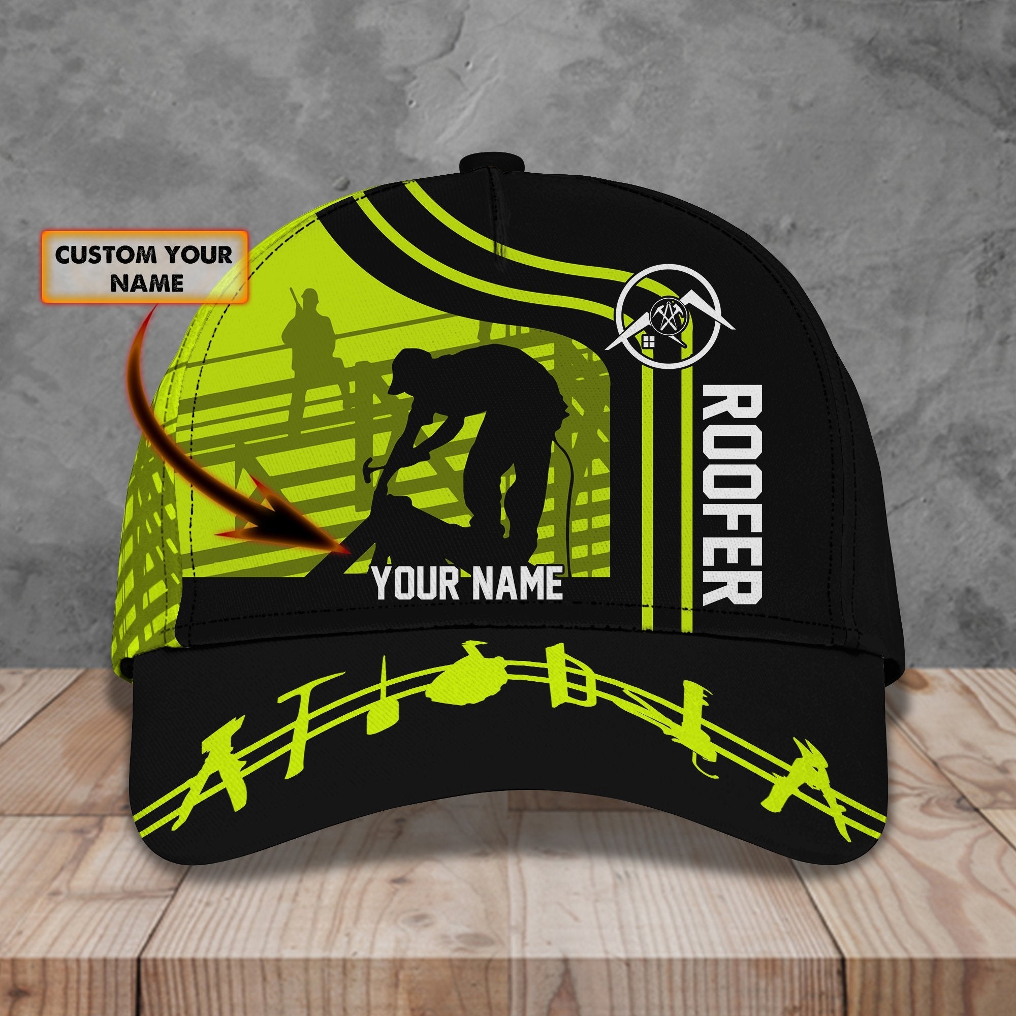 3D Classic Cap Roofer Personalized Name Cap C32 Trucker Hats Custom Hats Gifts For Men & Women