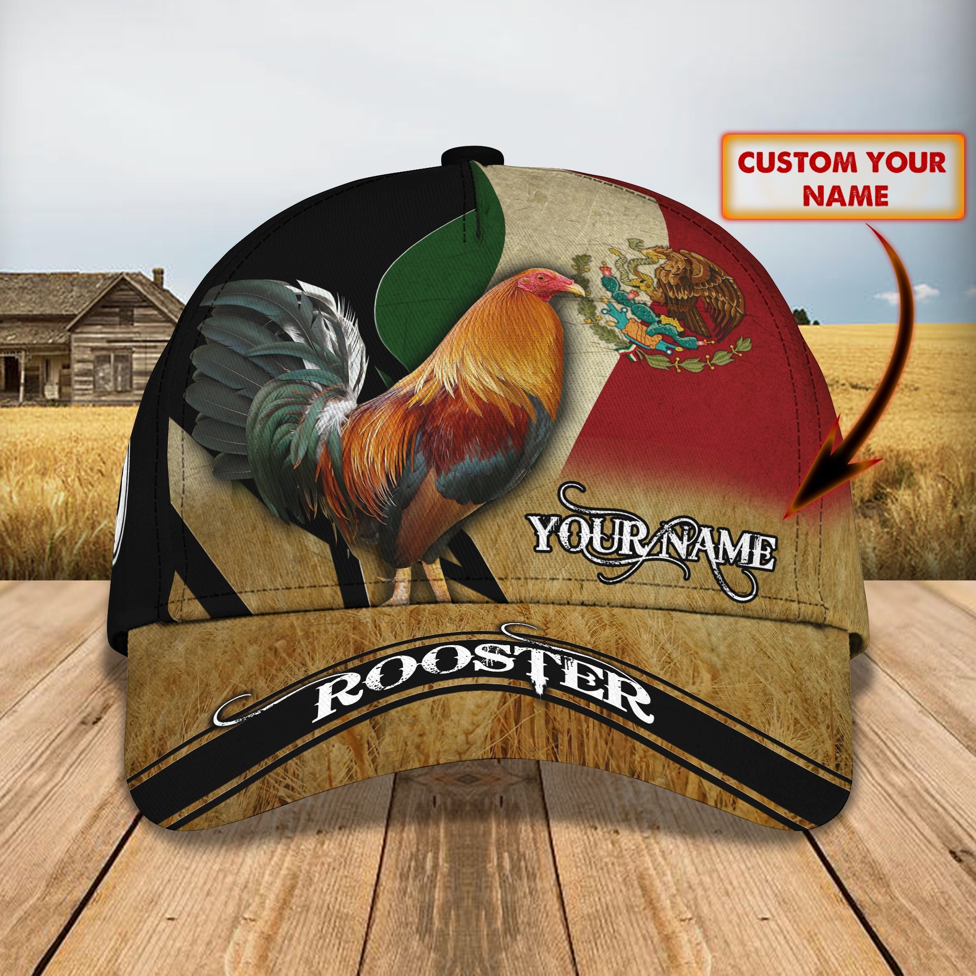 3D Classic Cap Rooster 01 Personalized Name Cap Trucker Hats Custom Hats Gifts For Men & Women
