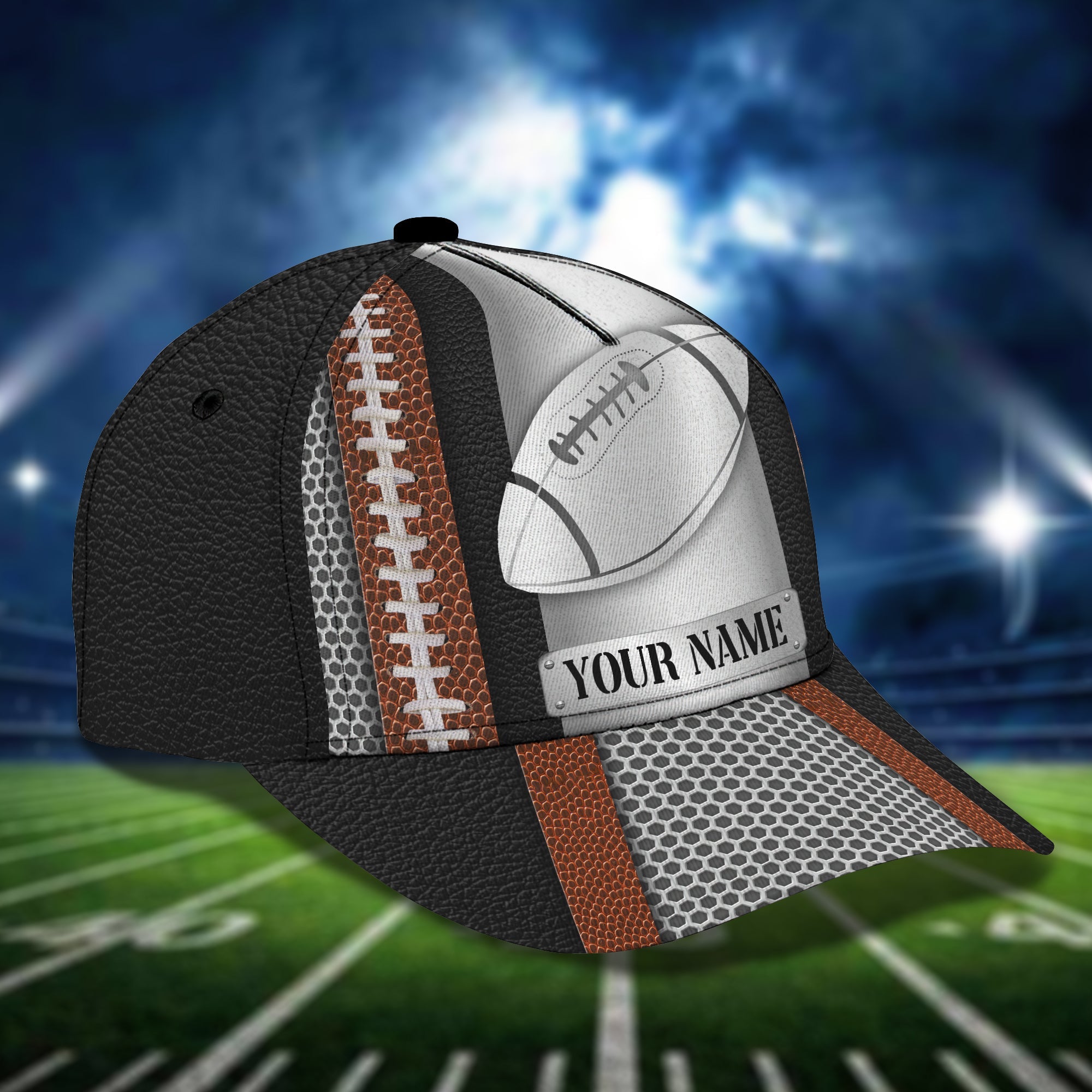 3D Classic Cap Rugby Ball Personalized Name Cap Trucker Hats Custom Hats Gifts For Men & Women