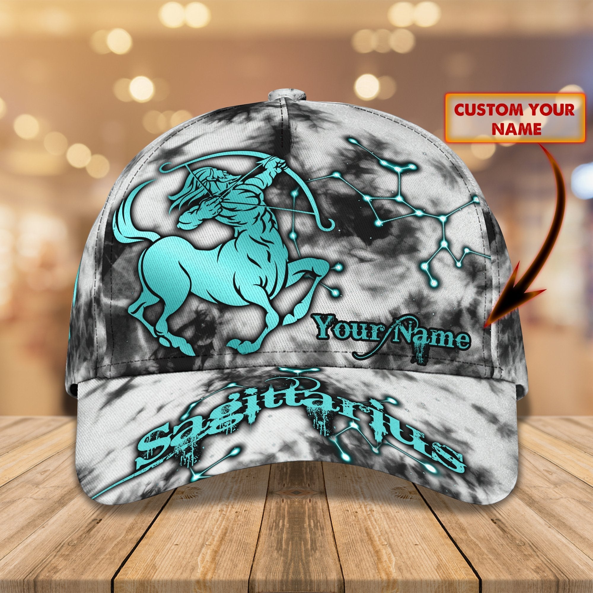 3D Classic Cap Sagittarius Personalized Name Cap 450 Trucker Hats Custom Hats Gifts For Men & Women