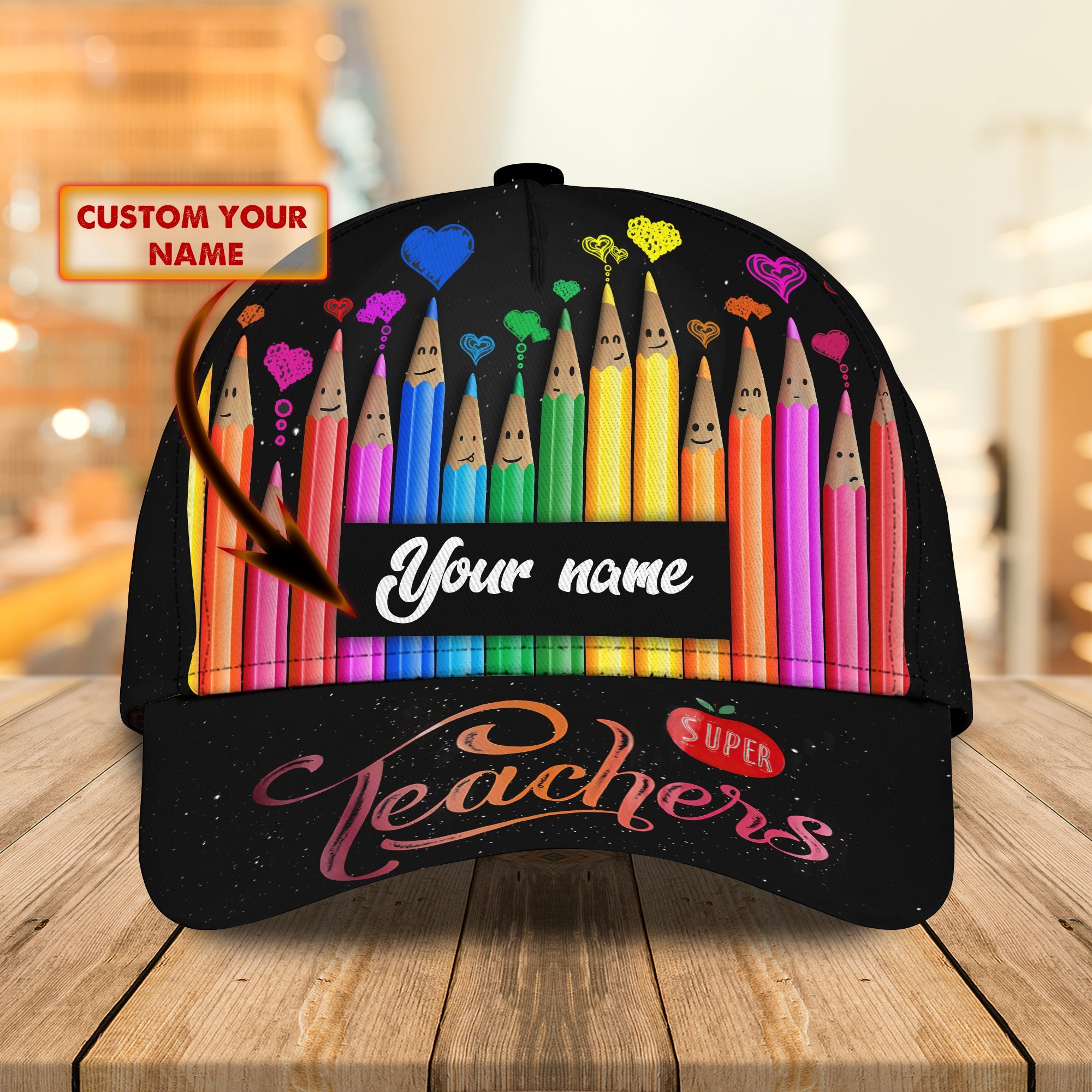 3D Classic Cap Super Teacher 05 Personalized Name Cap Trucker Hats Custom Hats Gifts For Men & Women
