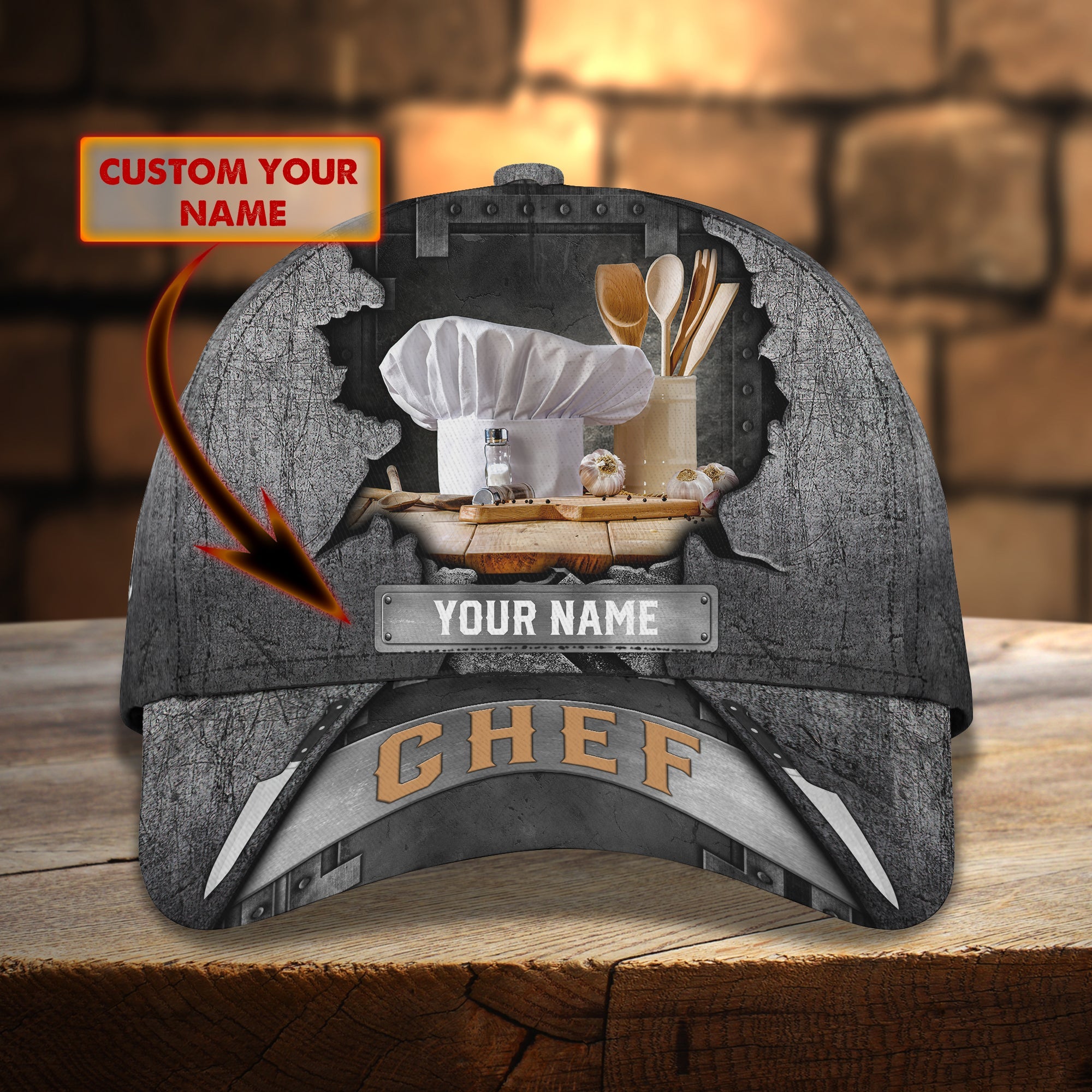 3D Classic Cap Tad Personalized Name Cap Chef07 Trucker Hats Custom Hats Gifts For Men & Women