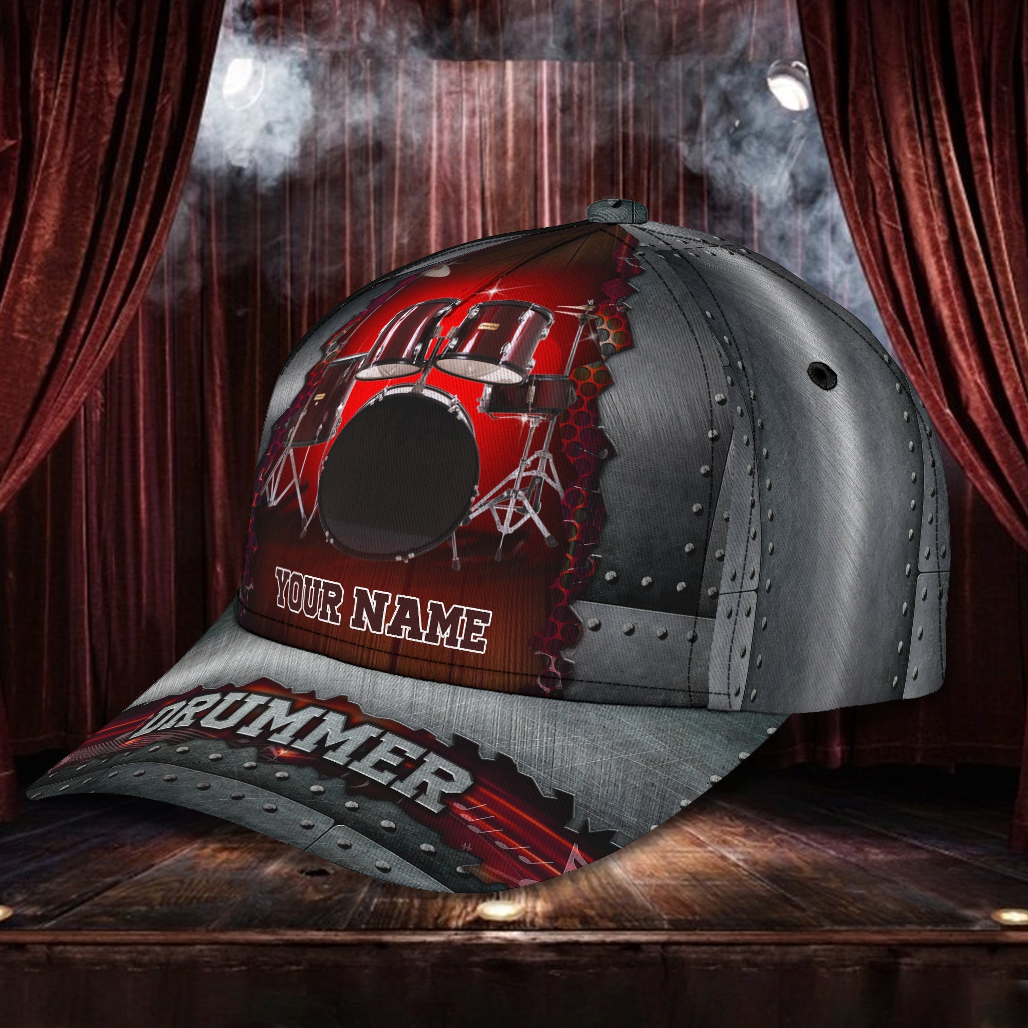 3D Classic Cap Tad Personalized Name Cap Drum06 Trucker Hats Custom Hats Gifts For Men & Women