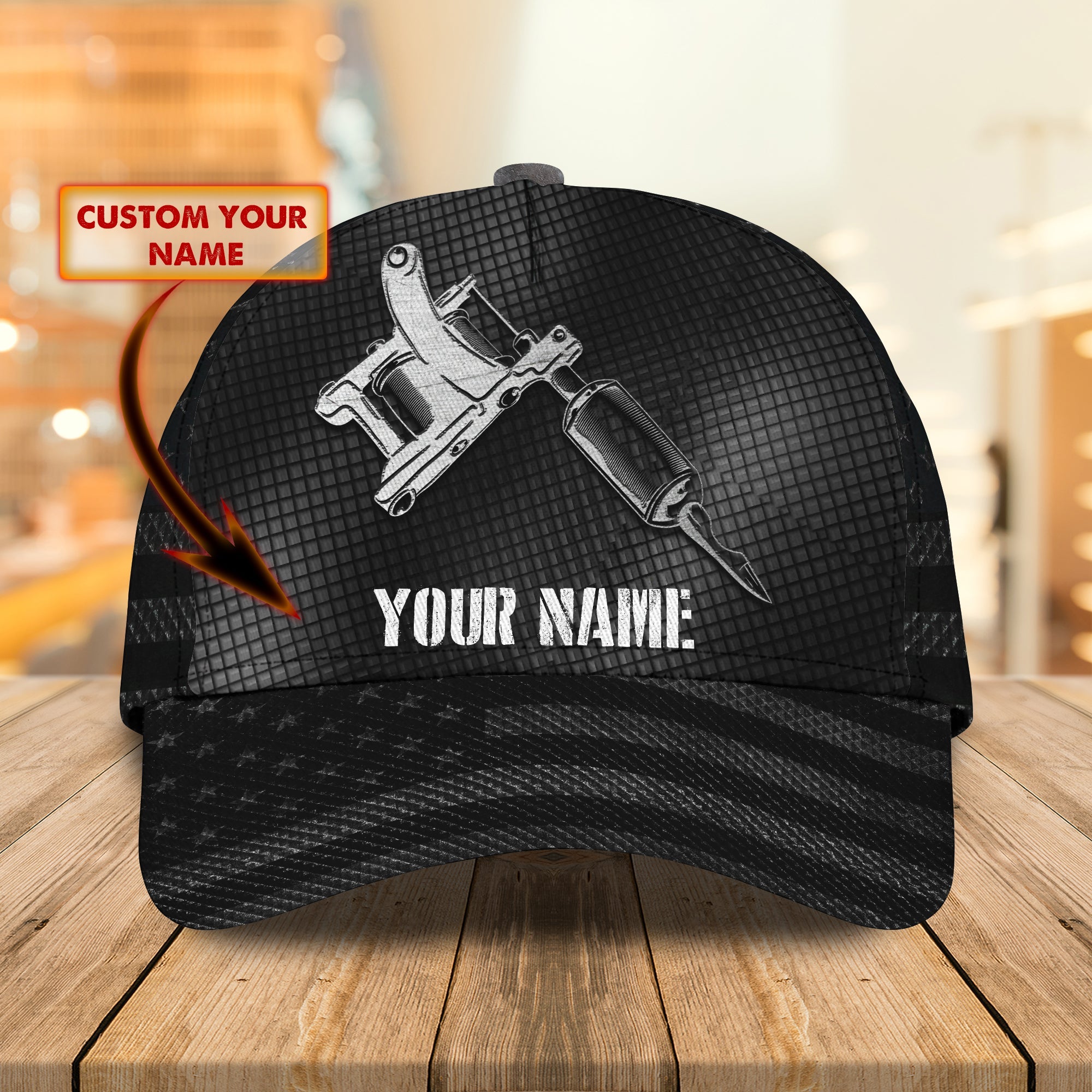 3D Classic Cap Tattoo Machine Personalized Name Cap Trucker Hats Custom Hats Gifts For Men & Women