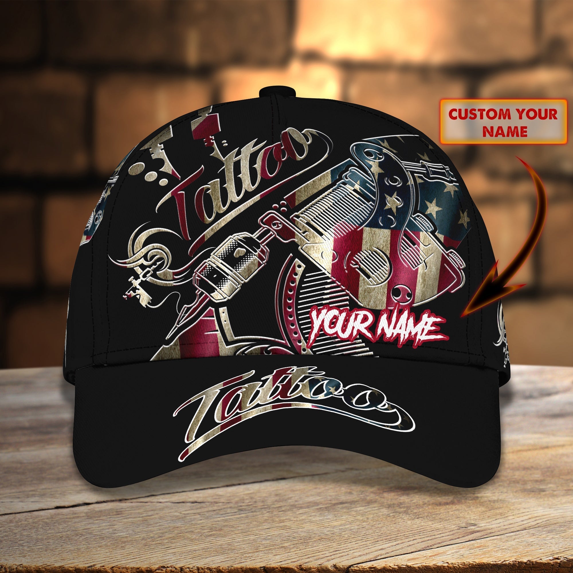 3D Classic Cap Tattoos Personalized Name Cap 93 Trucker Hats Custom Hats Gifts For Men & Women