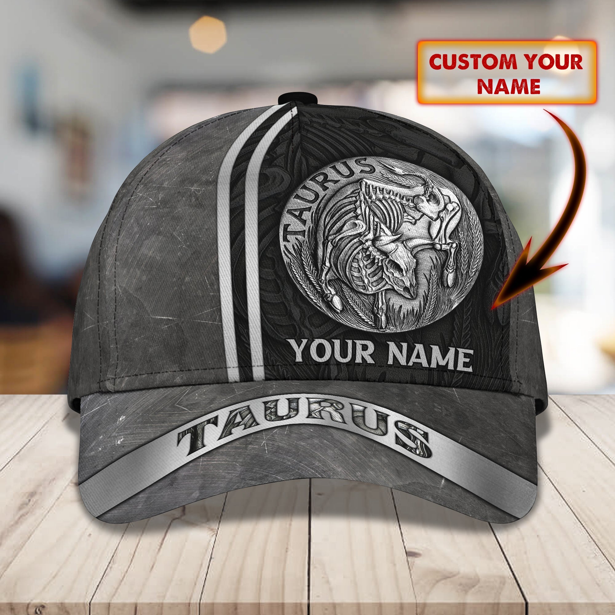 3D Classic Cap Taurus Personalized Name Cap Trucker Hats Custom Hats Gifts For Men & Women