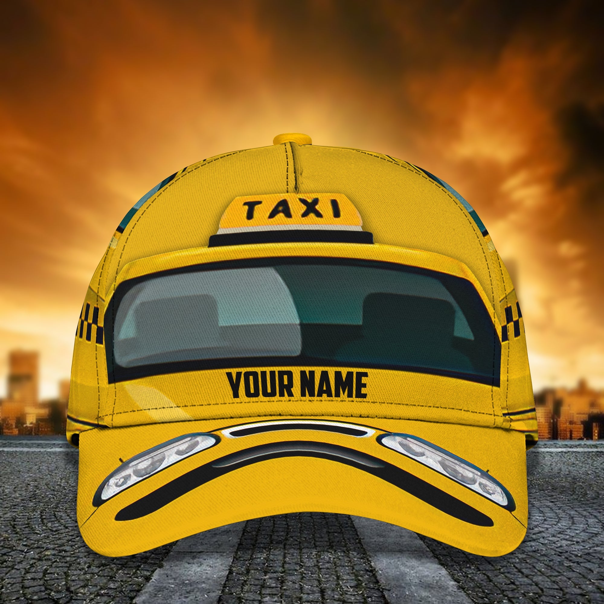 3D Classic Cap Taxi Personalized Name Cap 156 Trucker Hats Custom Hats Gifts For Men & Women