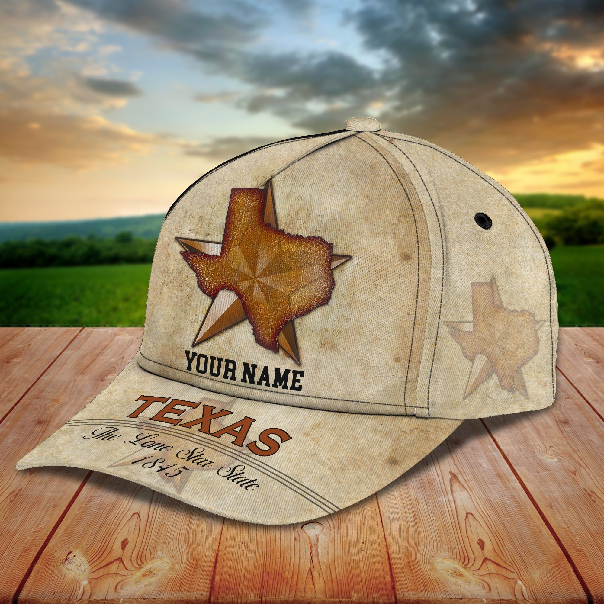 3D Classic Cap Texas 2 Personalized Name Cap Trucker Hats Custom Hats Gifts For Men & Women