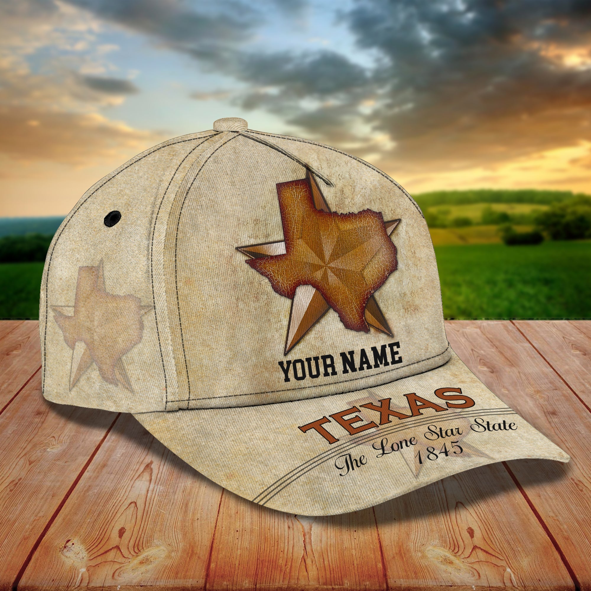 3D Classic Cap Texas 2 Personalized Name Cap Trucker Hats Custom Hats Gifts For Men & Women