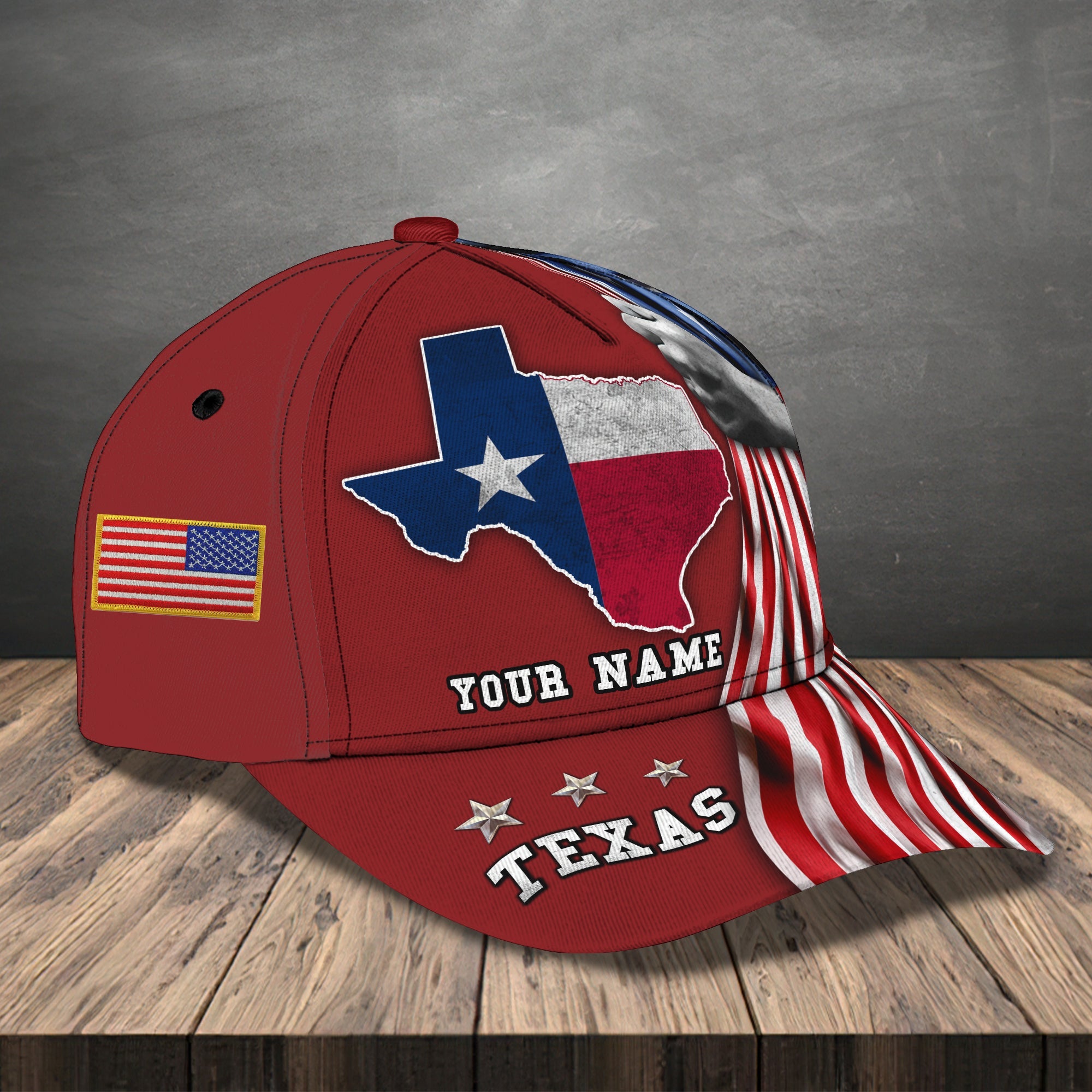 3D Classic Cap Texas 4 Personalized Name Cap 51 Trucker Hats Custom Hats Gifts For Men & Women