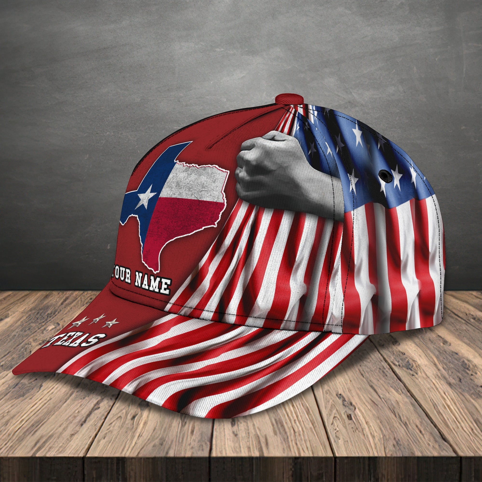 3D Classic Cap Texas 4 Personalized Name Cap 51 Trucker Hats Custom Hats Gifts For Men & Women