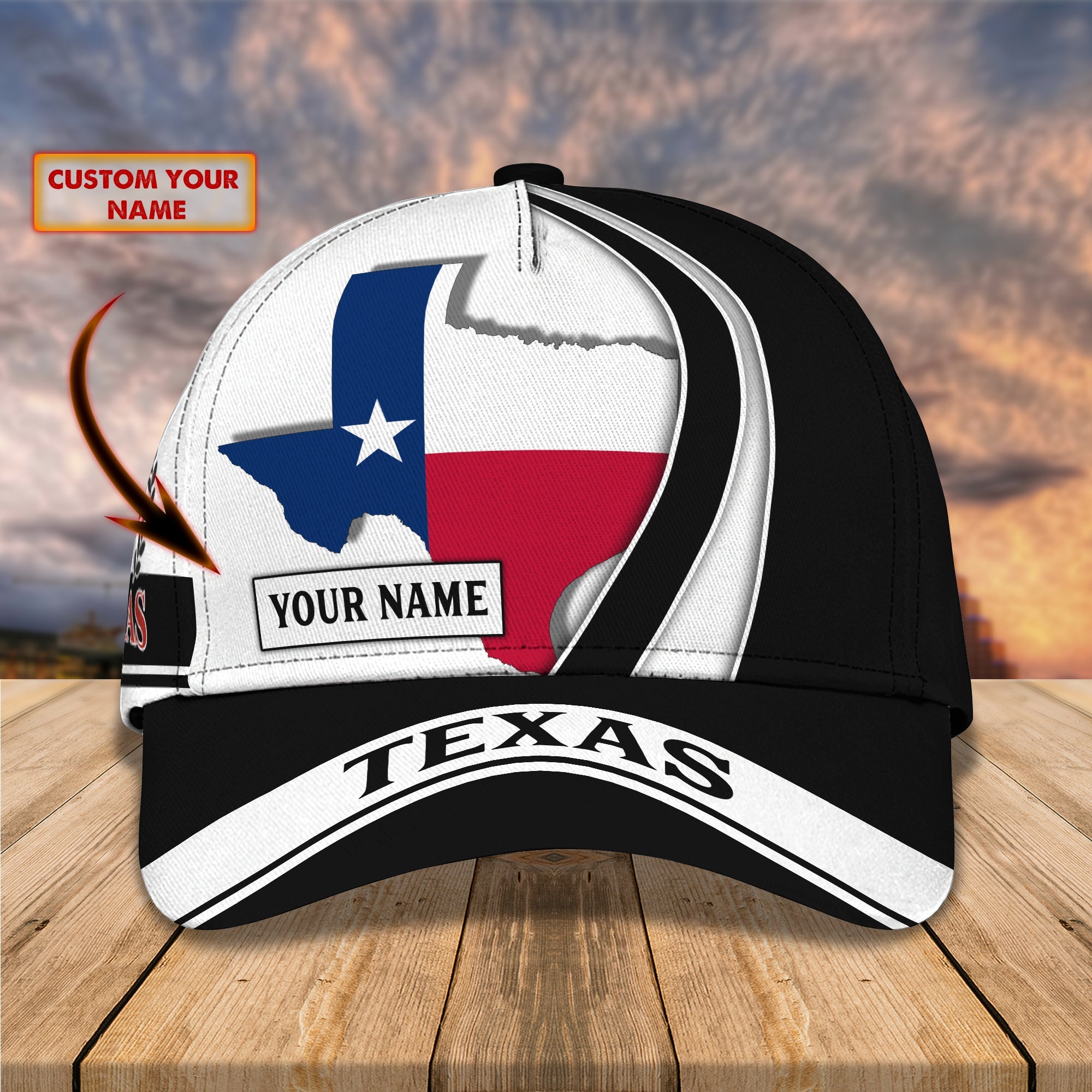 3D Classic Cap Texas Flag 1 Personalized Name Cap Trucker Hats Custom Hats Gifts For Men & Women