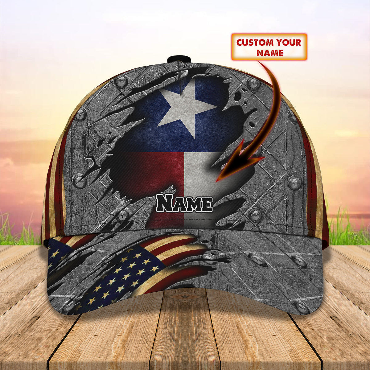 3D Classic Cap Texas Flag Personalize Name Cap Trucker Hats Custom Hats Gifts For Men & Women
