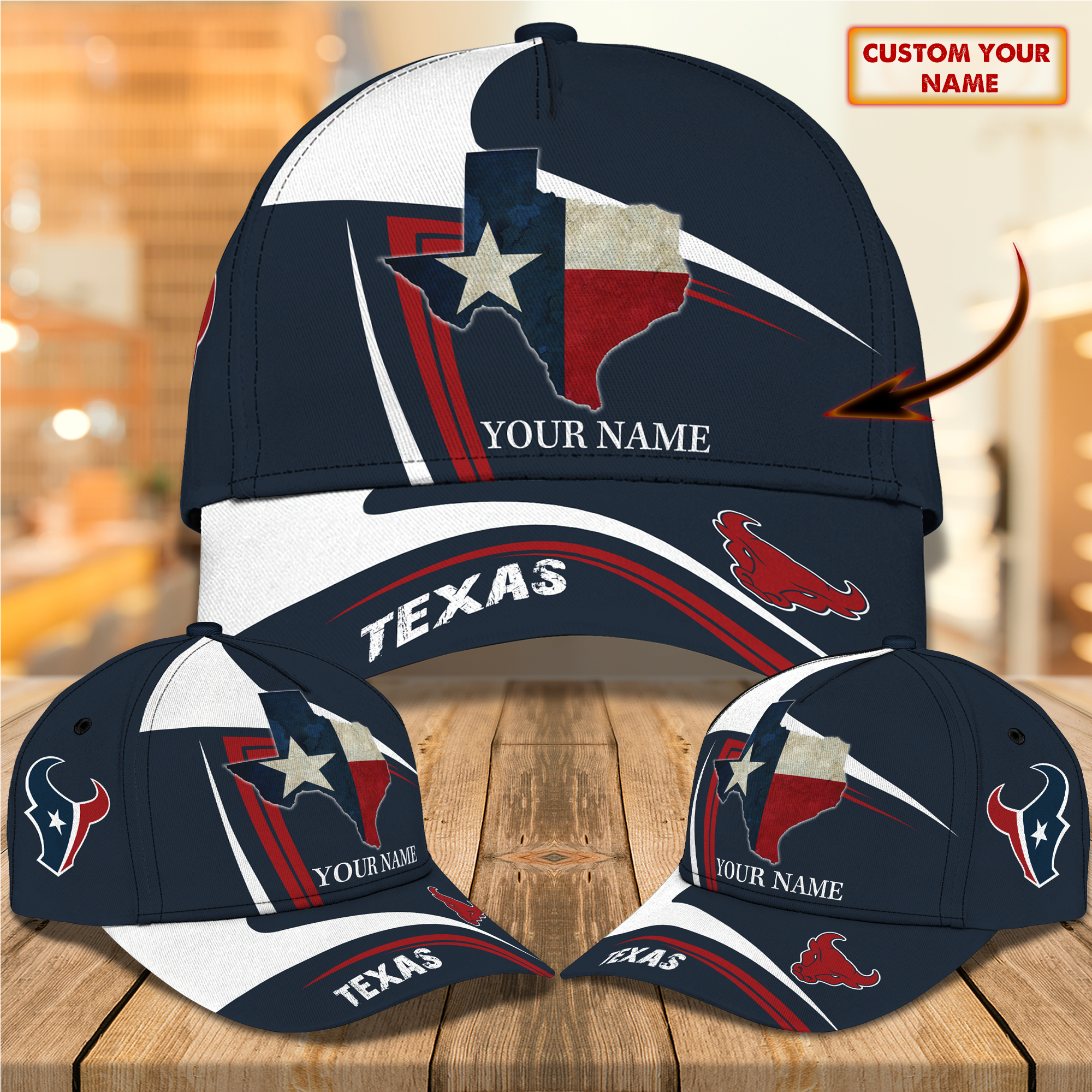 3D Classic Cap Texas Personalized Name Cap 02 Trucker Hats Custom Hats Gifts For Men & Women