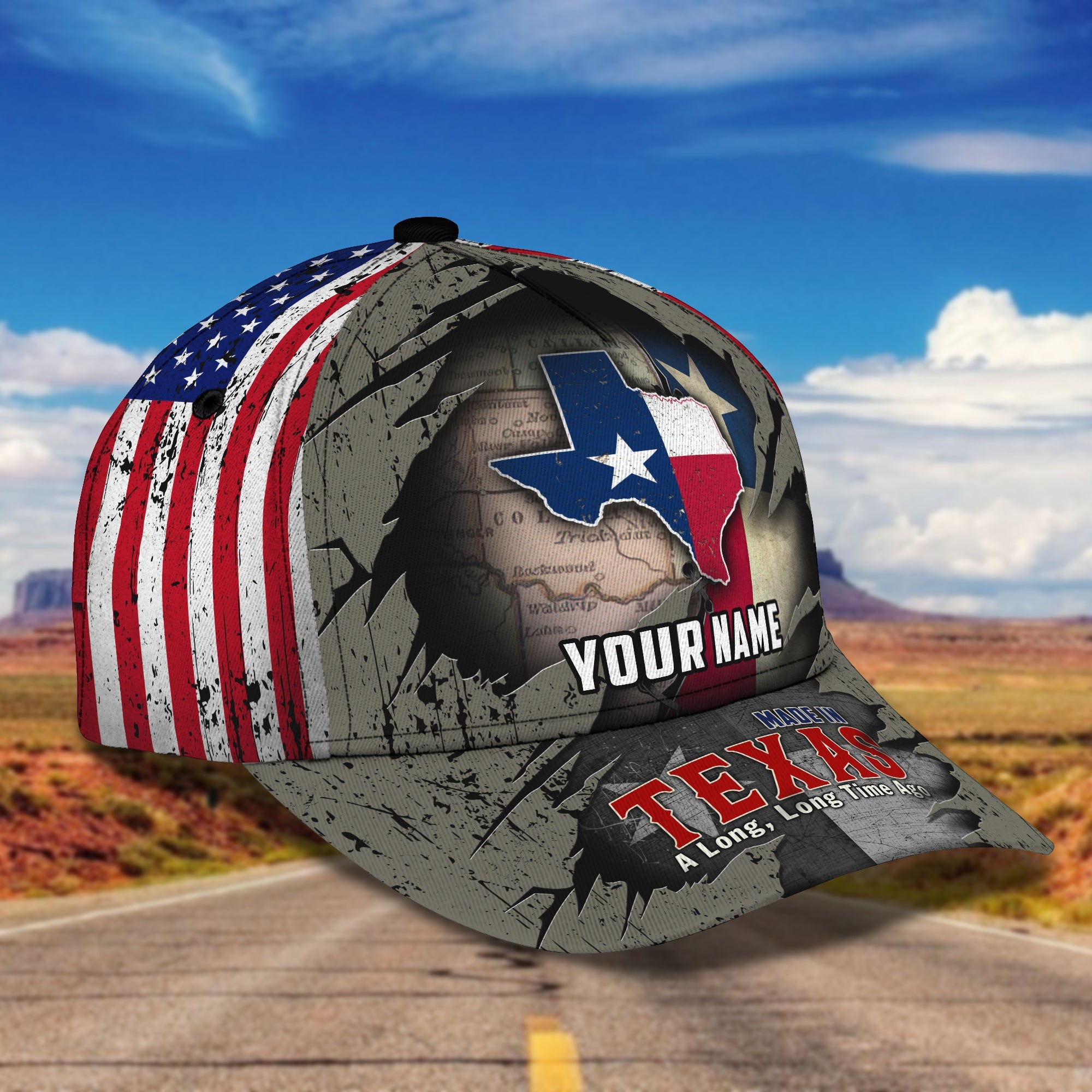 3D Classic Cap Texas Personalized Name Cap 03 Trucker Hats Custom Hats Gifts For Men & Women