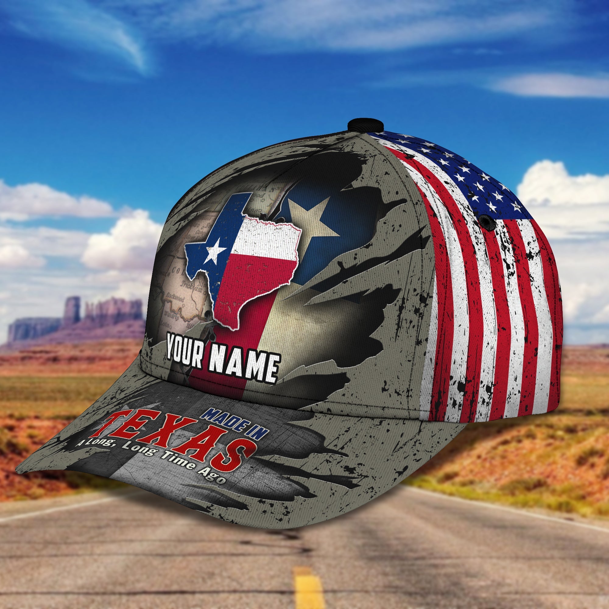 3D Classic Cap Texas Personalized Name Cap 03 Trucker Hats Custom Hats Gifts For Men & Women