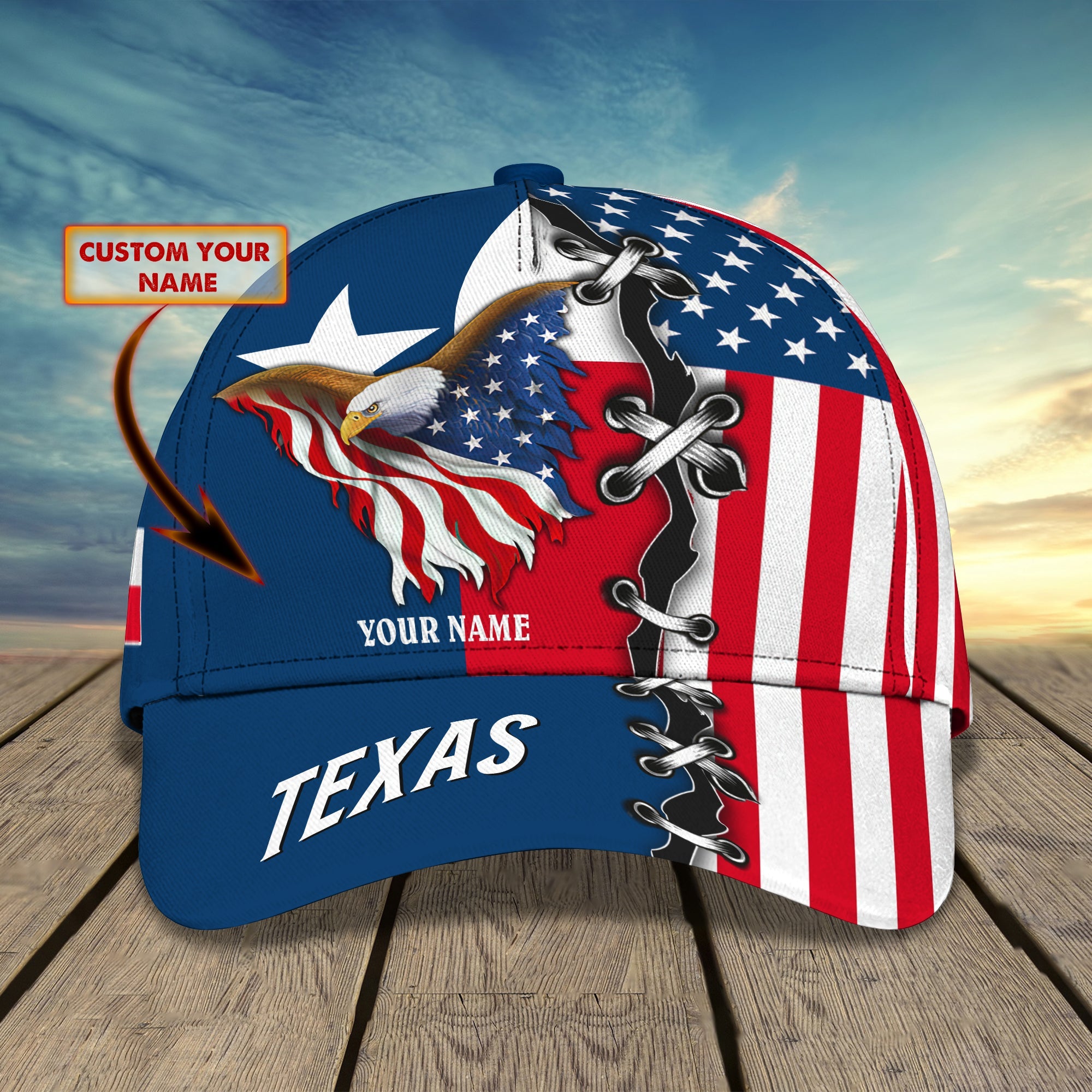 3D Classic Cap Texas Personalized Name Cap 04 Trucker Hats Custom Hats Gifts For Men & Women