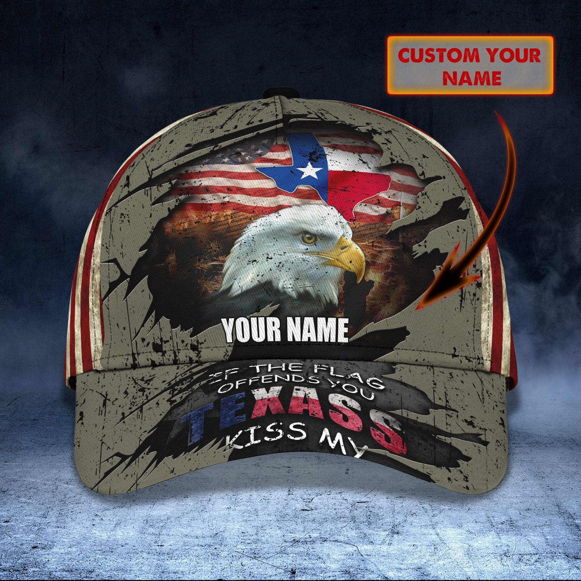 3D Classic Cap Texas Personalized Name Cap 05 Trucker Hats Custom Hats Gifts For Men & Women