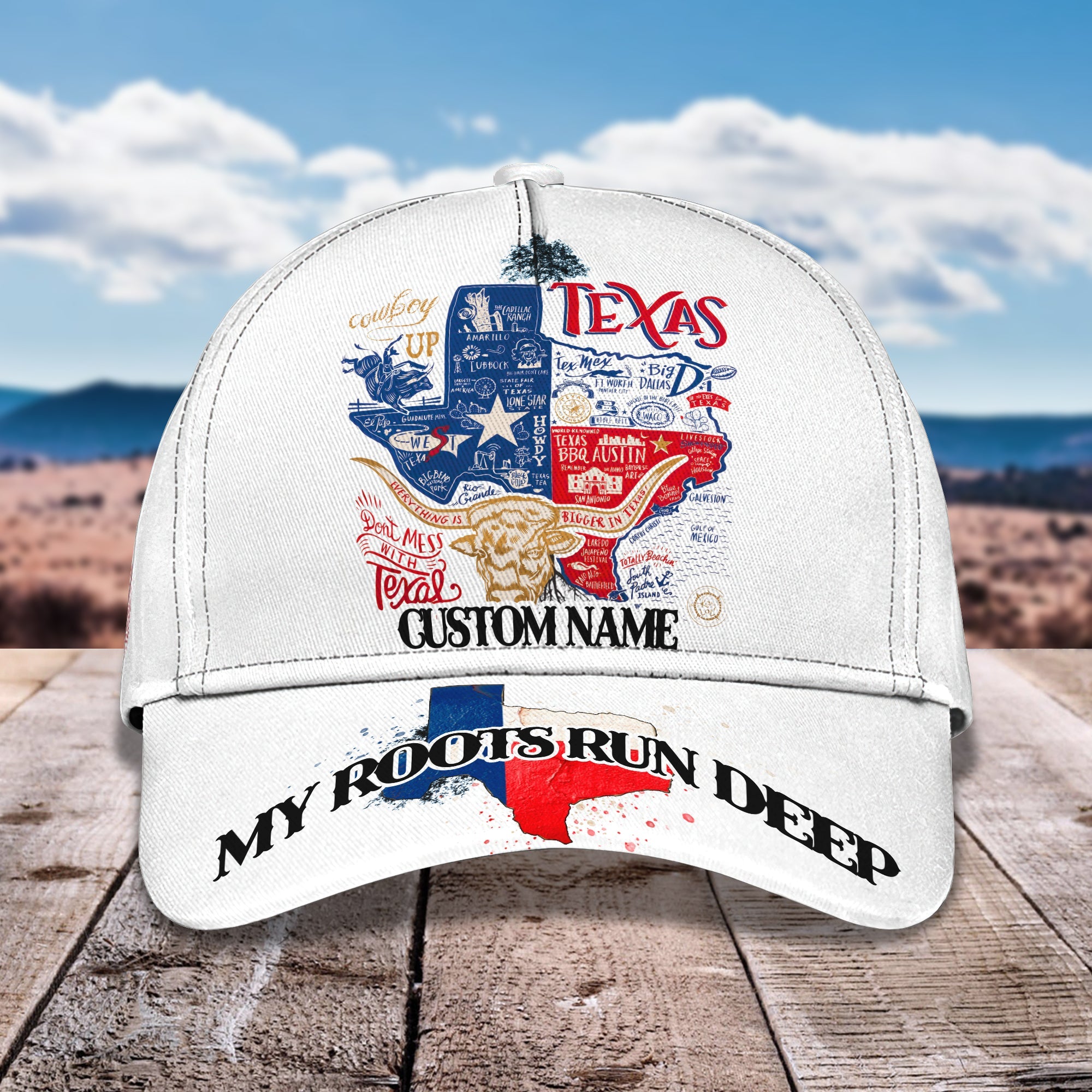3D Classic Cap Texas Personalized Name Cap Trucker Hats Custom Hats Gifts For Men & Women