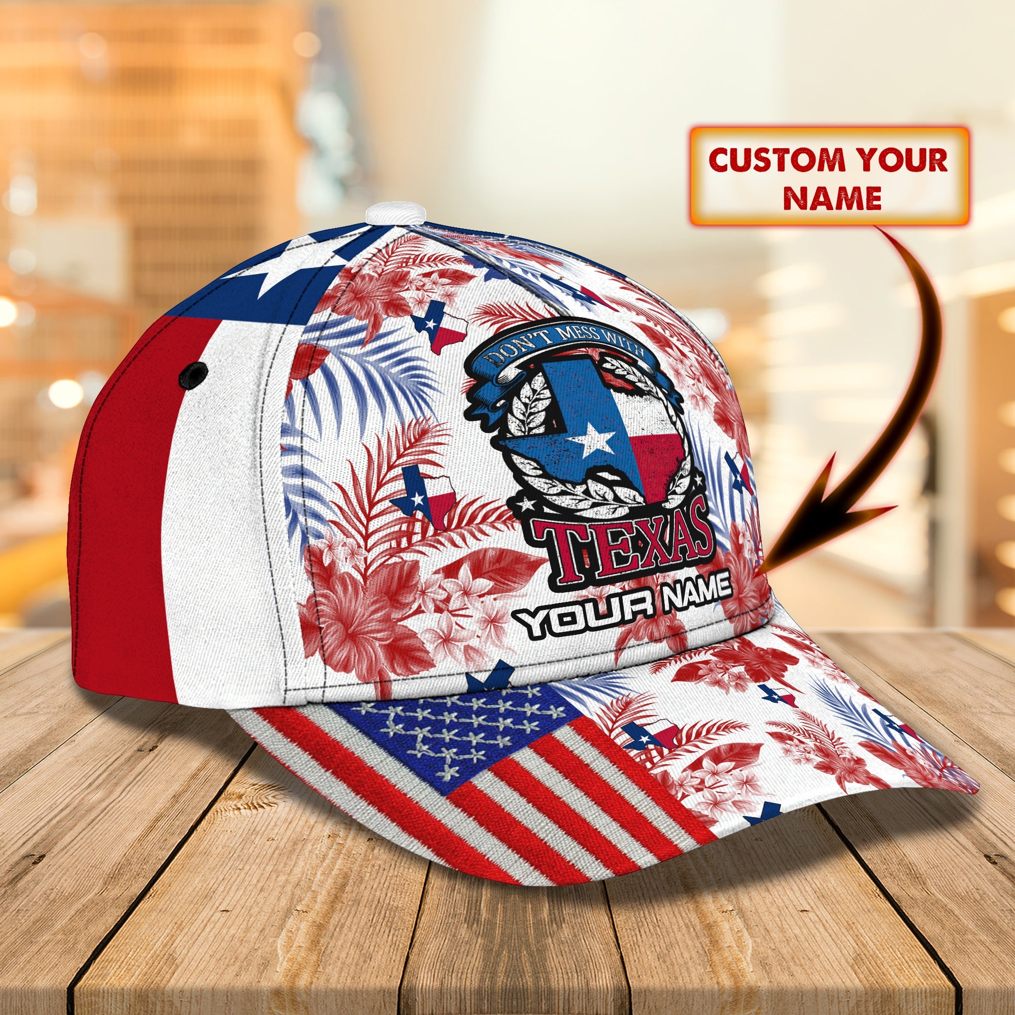 3D Classic Cap Texas Personalized Name Cap Trucker Hats Custom Hats Gifts For Men & Women