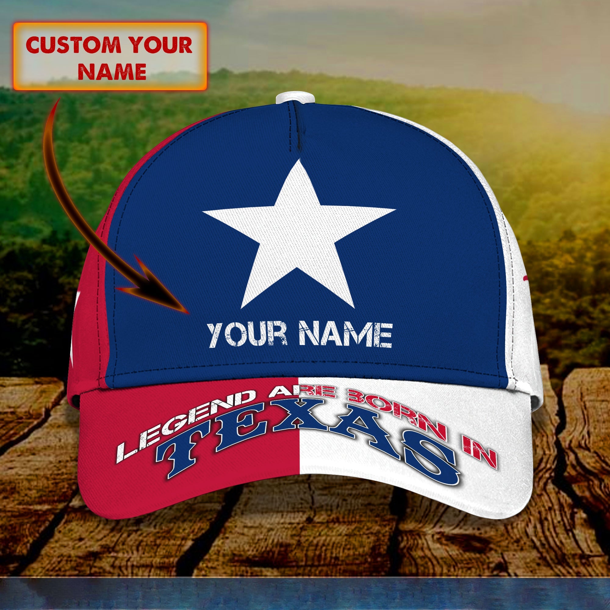 3D Classic Cap Texas Personalized Name Cap 994 Trucker Hats Custom Hats Gifts For Men & Women