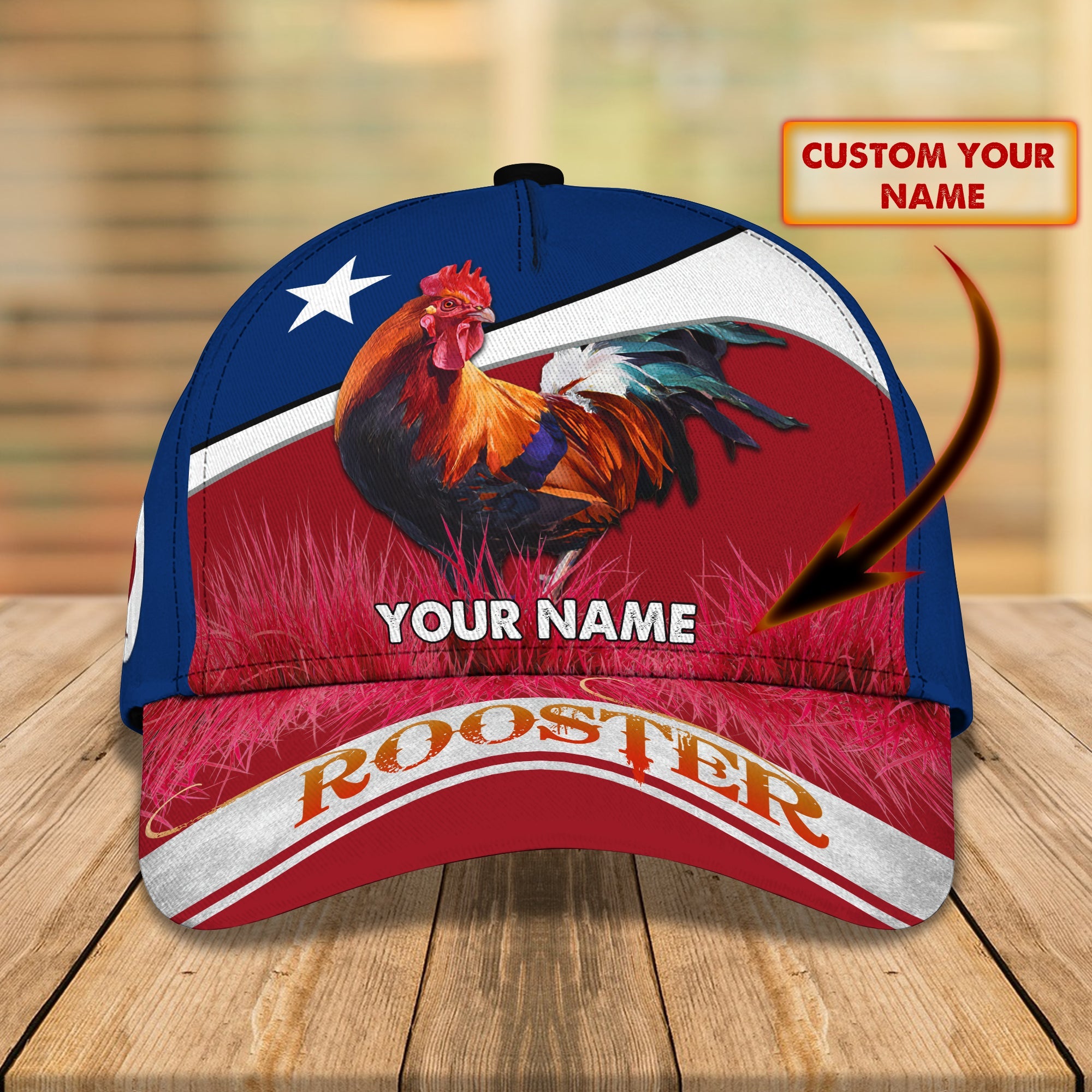 3D Classic Cap Texas Rooster Personalized Name Cap Trucker Hats Custom Hats Gifts For Men & Women