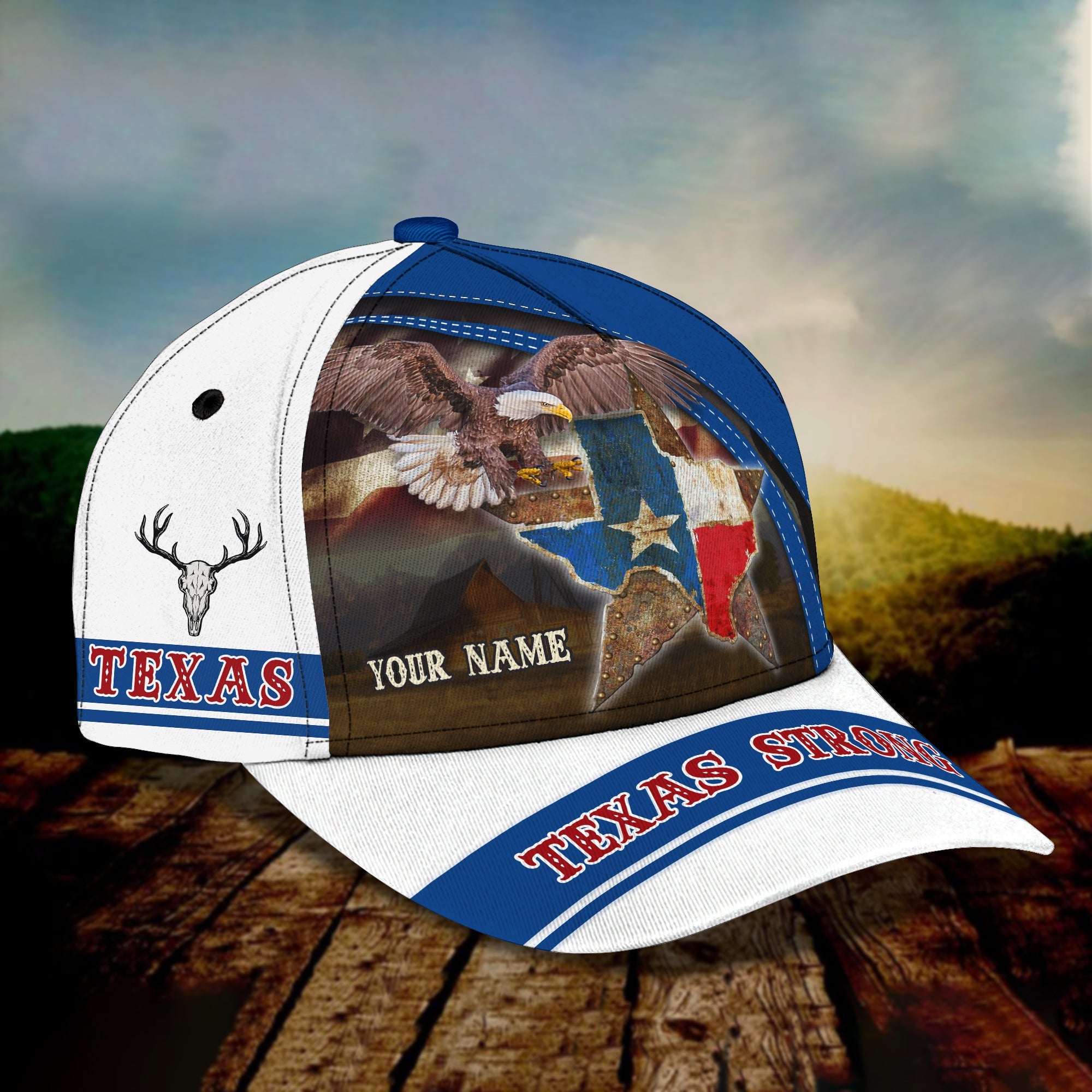 3D Classic Cap Texas Strong Personalized Name Cap 886 Trucker Hats Custom Hats Gifts For Men & Women