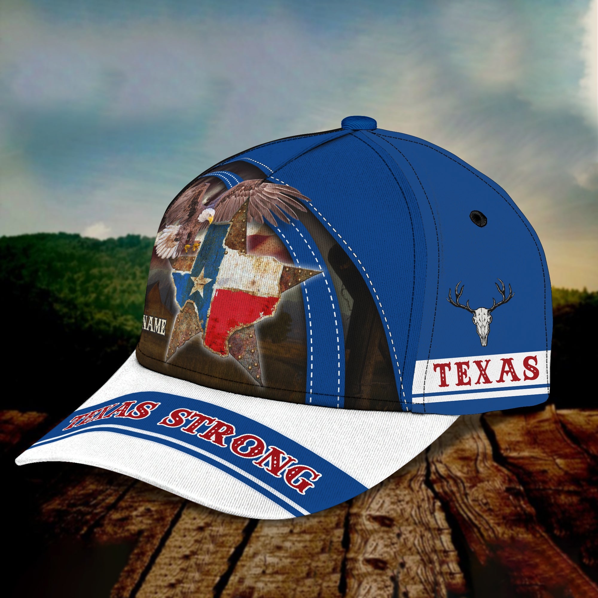 3D Classic Cap Texas Strong Personalized Name Cap 886 Trucker Hats Custom Hats Gifts For Men & Women