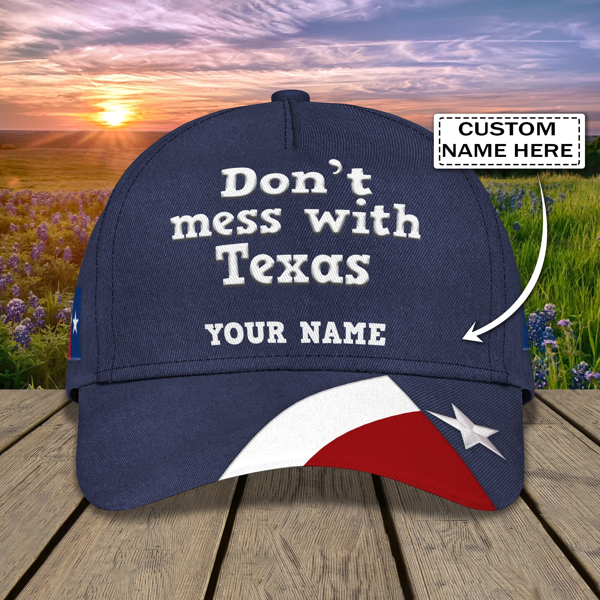 3D Classic Cap Texas1 Personalized Name Cap Trucker Hats Custom Hats Gifts For Men & Women