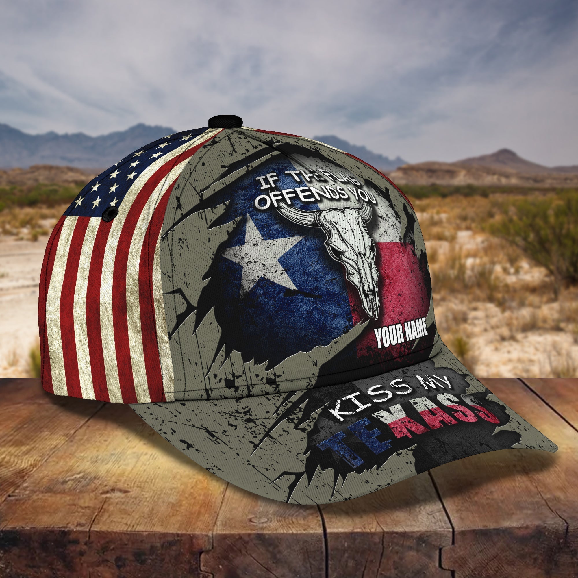 3D Classic Cap Texas2 Personalized Name Cap Trucker Hats Custom Hats Gifts For Men & Women