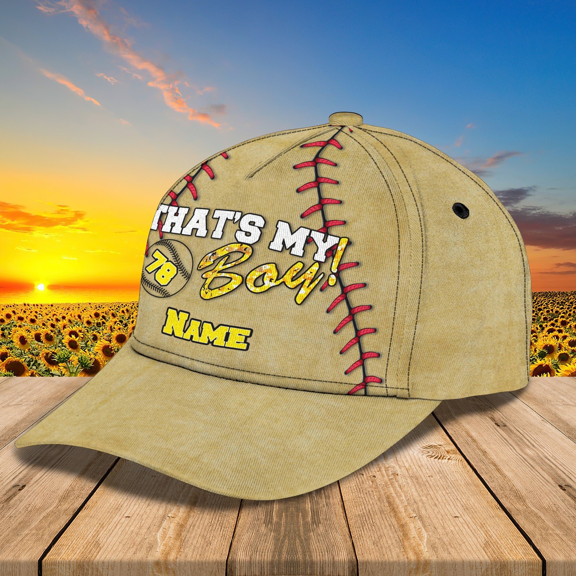 3D Classic Cap That's My Boy Baseball Personalized Name Cap Trucker Hats Custom Hats Gifts For Men & Women
