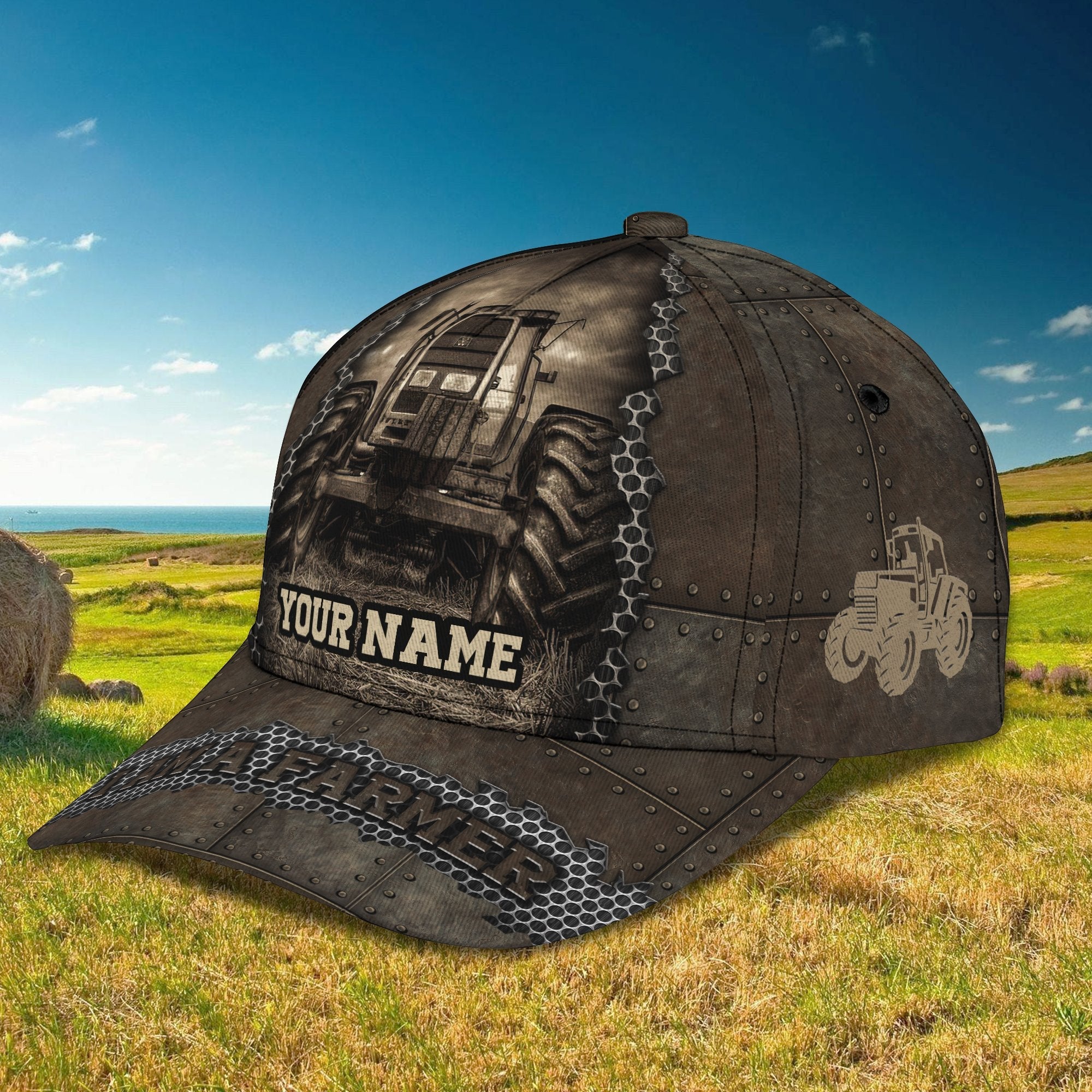 3D Classic Cap Tractor3 Personalized Name Cap Trucker Hats Custom Hats Gifts For Men & Women