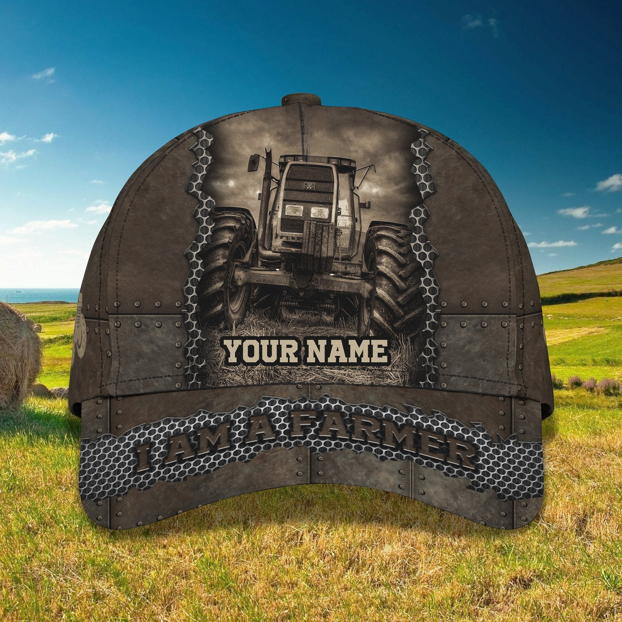 3D Classic Cap Tractor3 Personalized Name Cap Trucker Hats Custom Hats Gifts For Men & Women