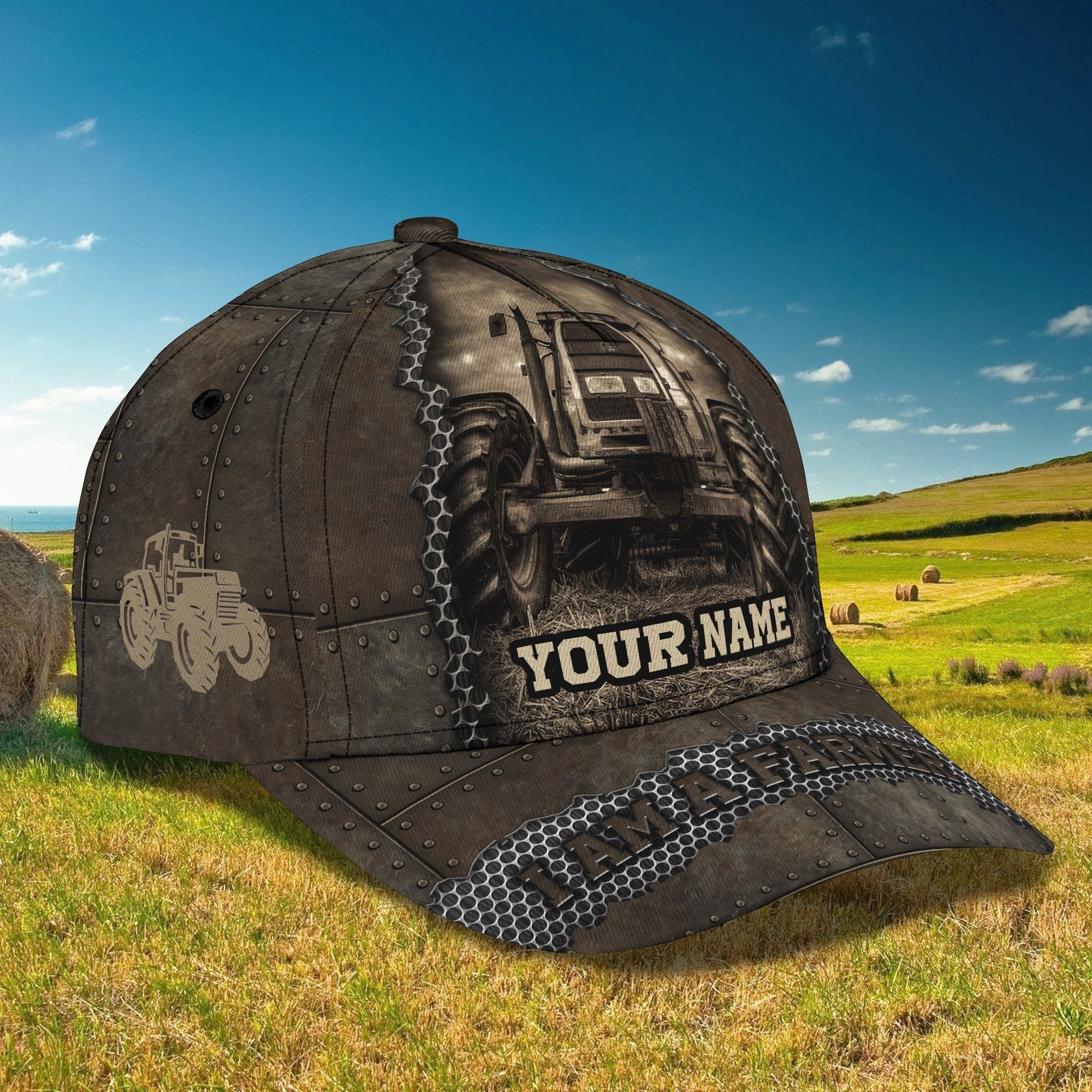 3D Classic Cap Tractor3 Personalized Name Cap Trucker Hats Custom Hats Gifts For Men & Women