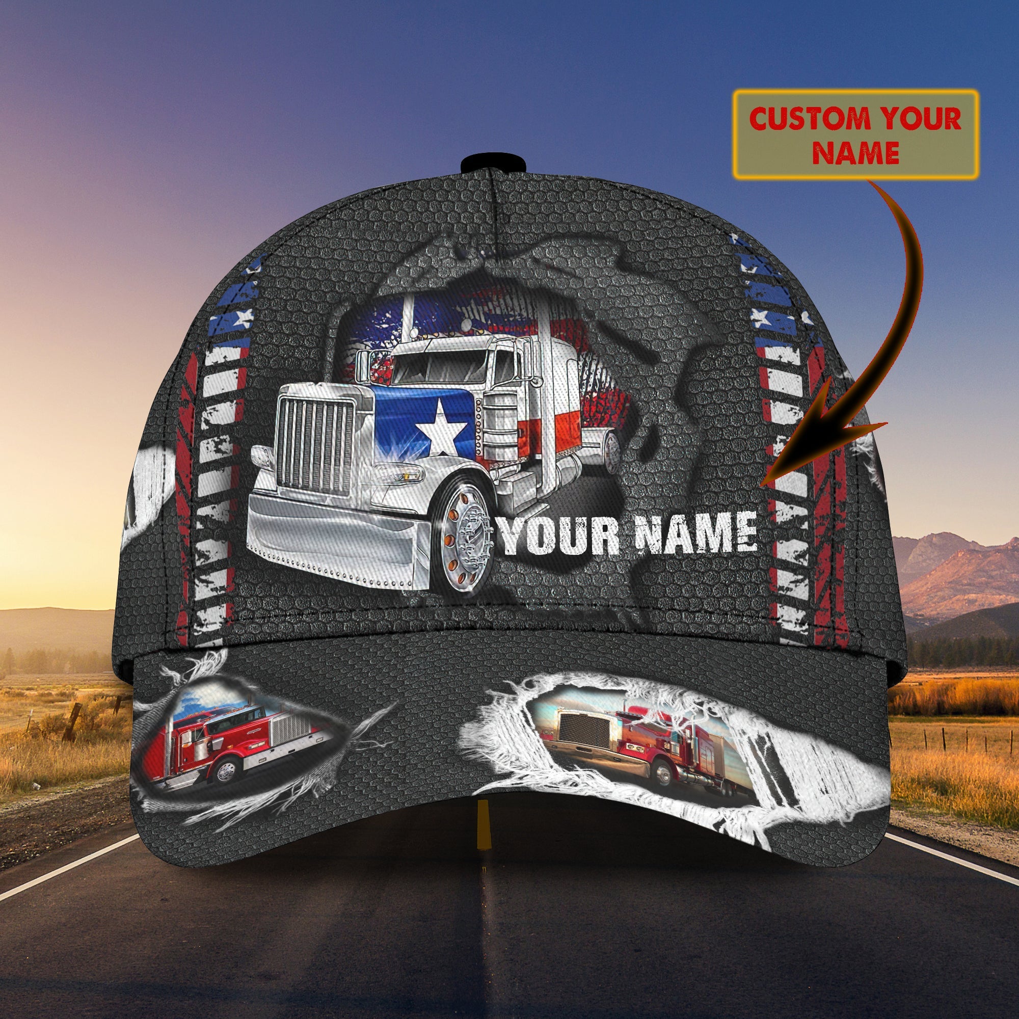 3D Classic Cap Truck Driver 13 Personalized Name Cap Trucker Hats Custom Hats Gifts For Men & Women