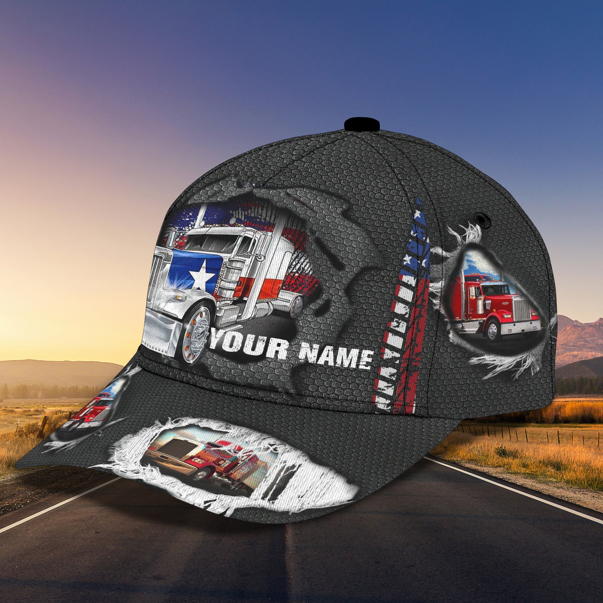3D Classic Cap Truck Driver 13 Personalized Name Cap Trucker Hats Custom Hats Gifts For Men & Women