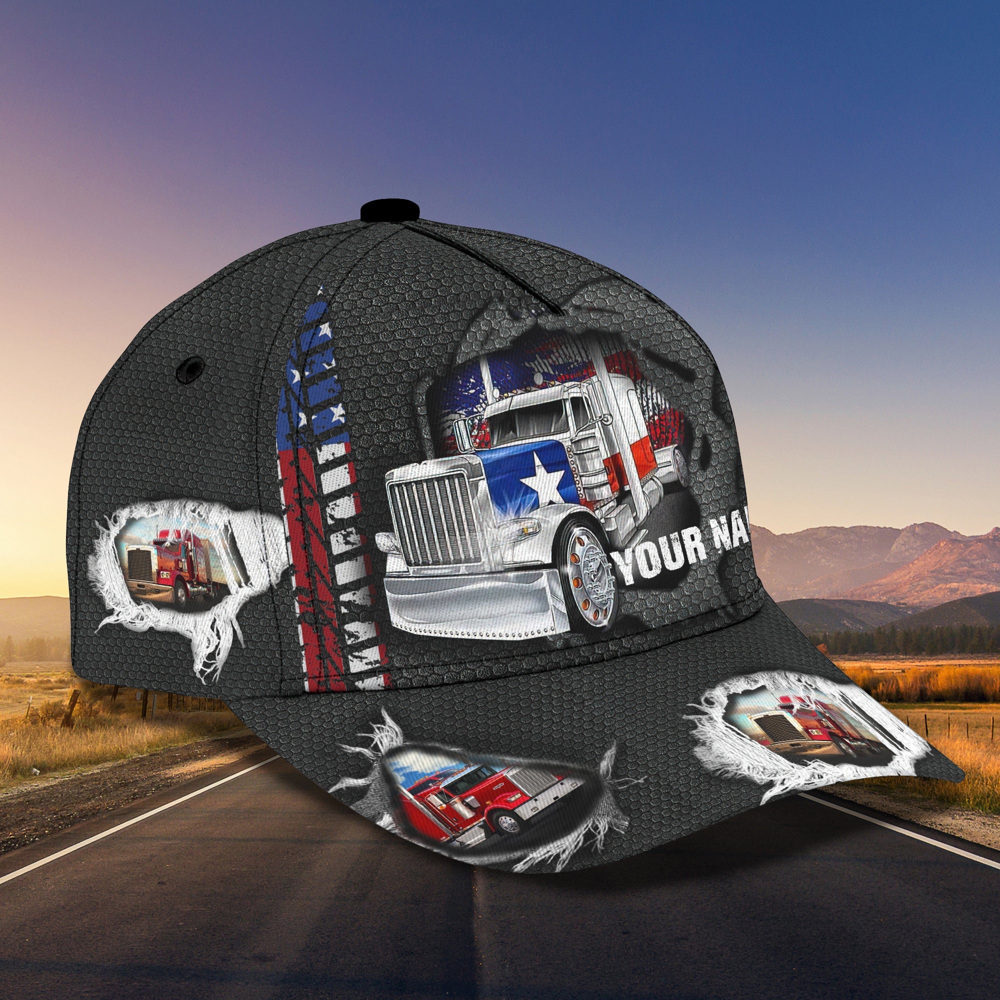 3D Classic Cap Truck Driver 13 Personalized Name Cap Trucker Hats Custom Hats Gifts For Men & Women