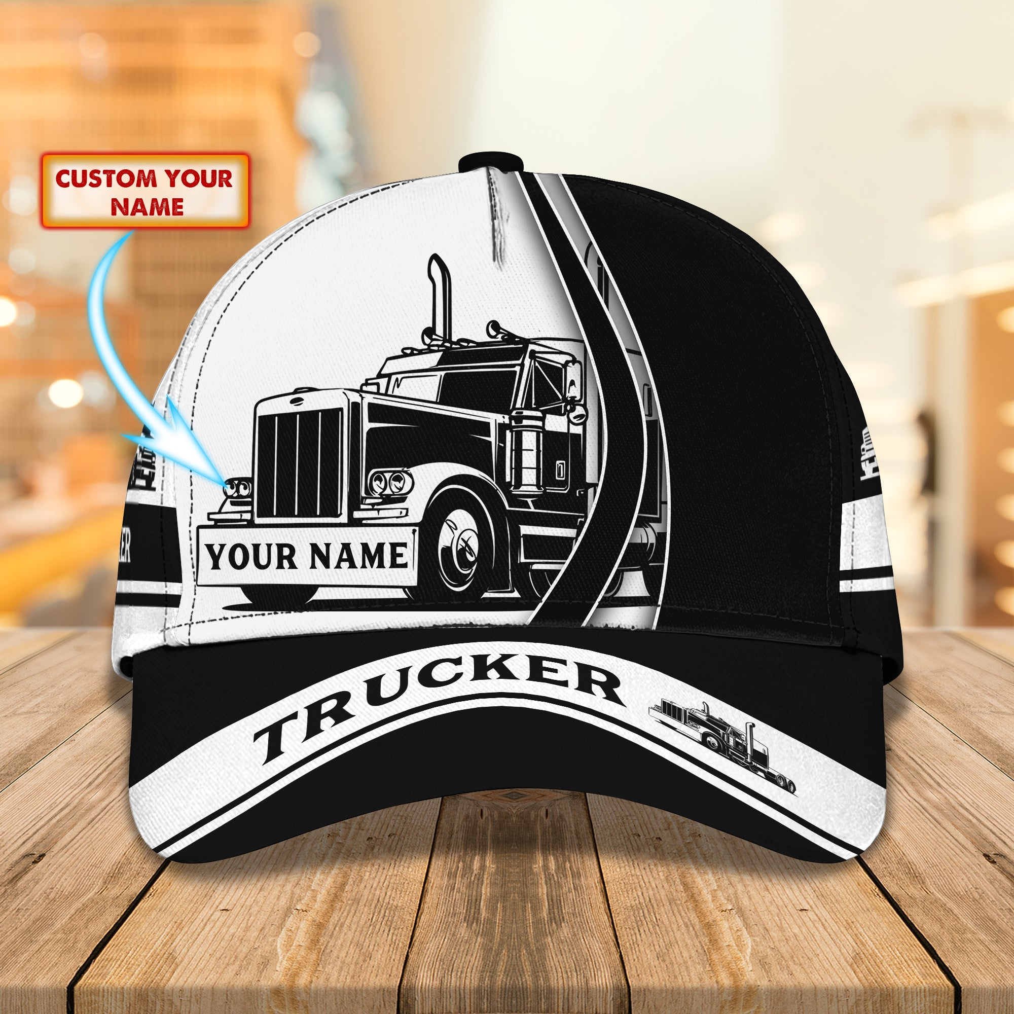 3D Classic Cap Trucker Personalized Name Cap 02 Trucker Hats Custom Hats Gifts For Men & Women